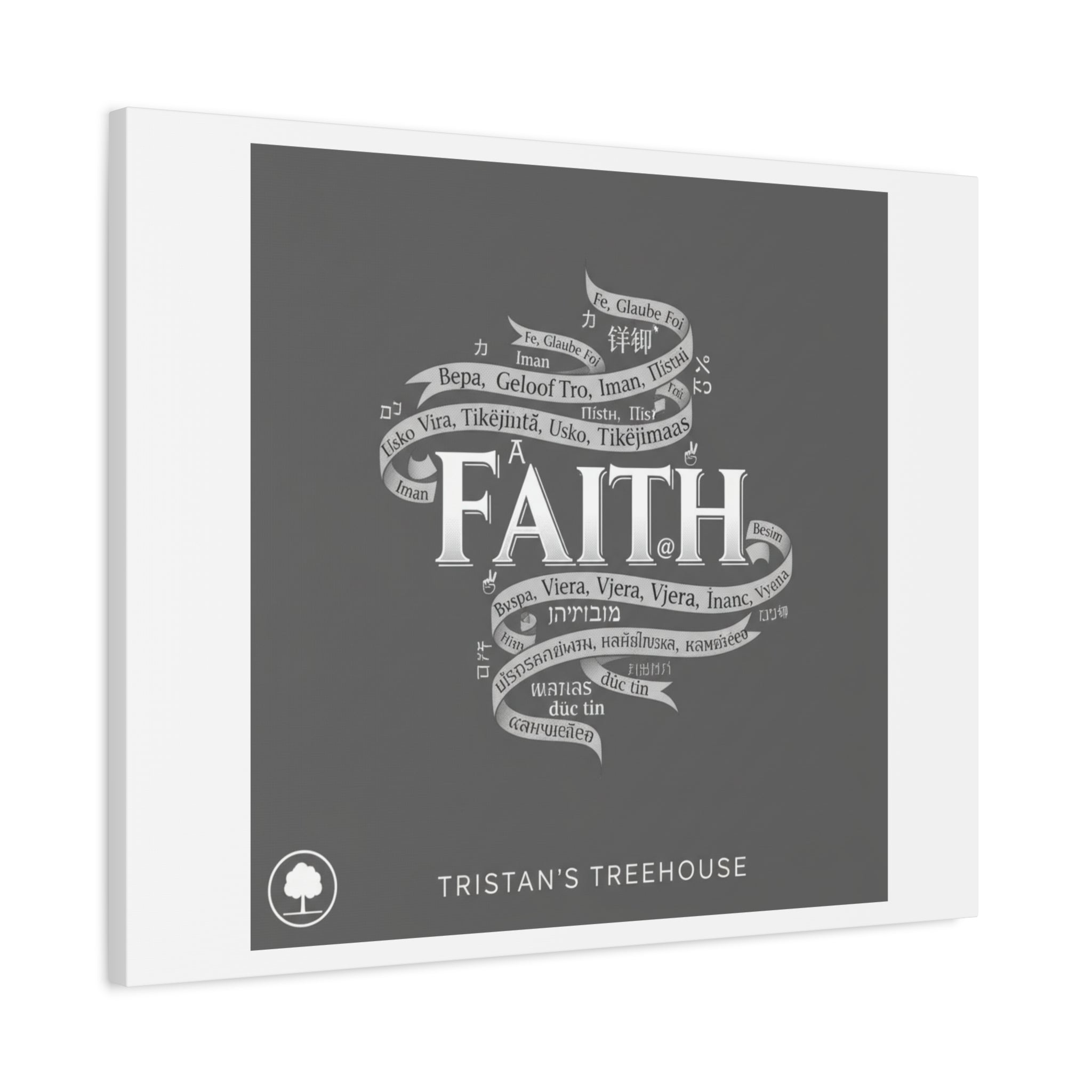 handwritten faith ribbon Canvas | sketch aesthetic, doodle design