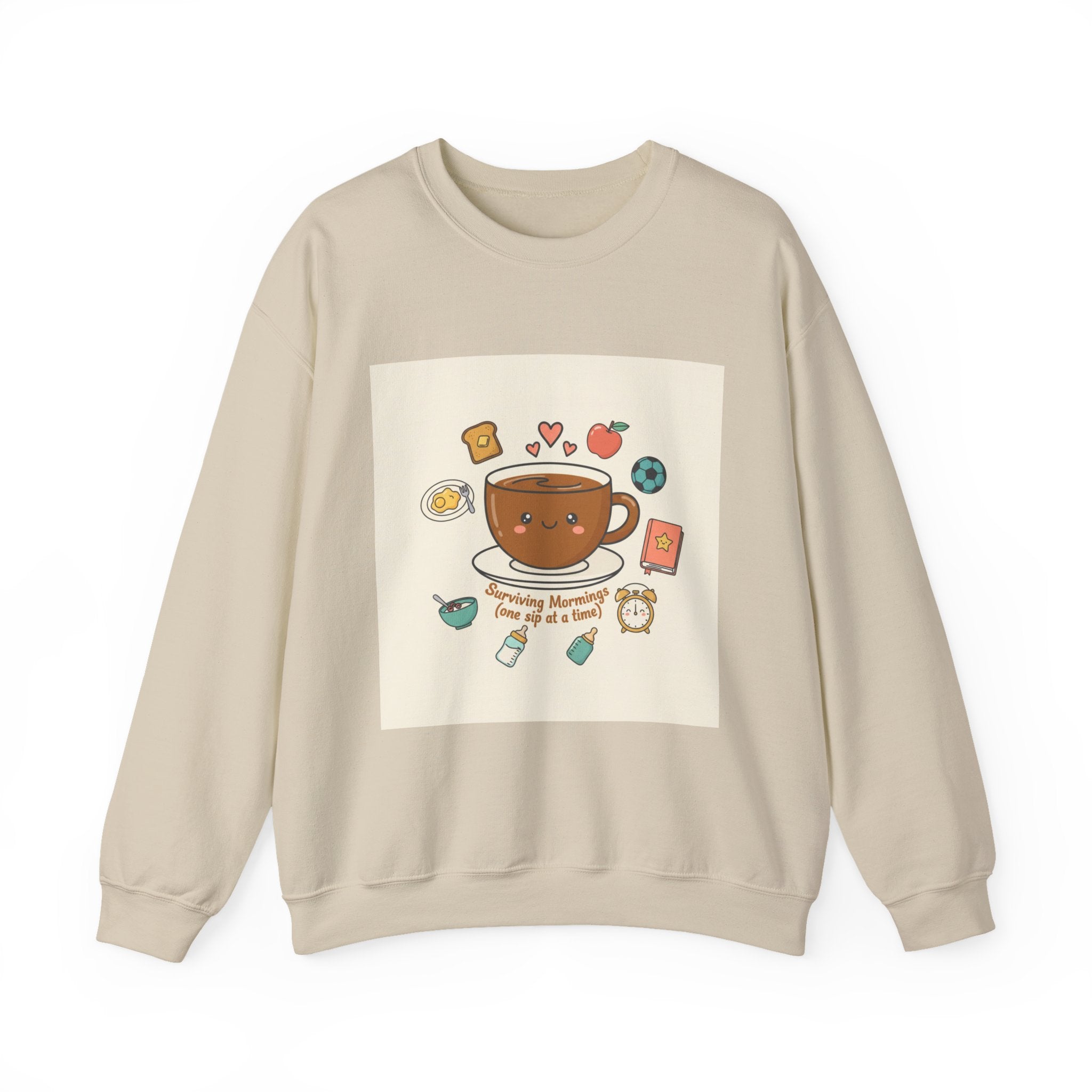Morning Chaos Coffee Mom Sweatshirt | parenting morning humor, tired parent shirt
