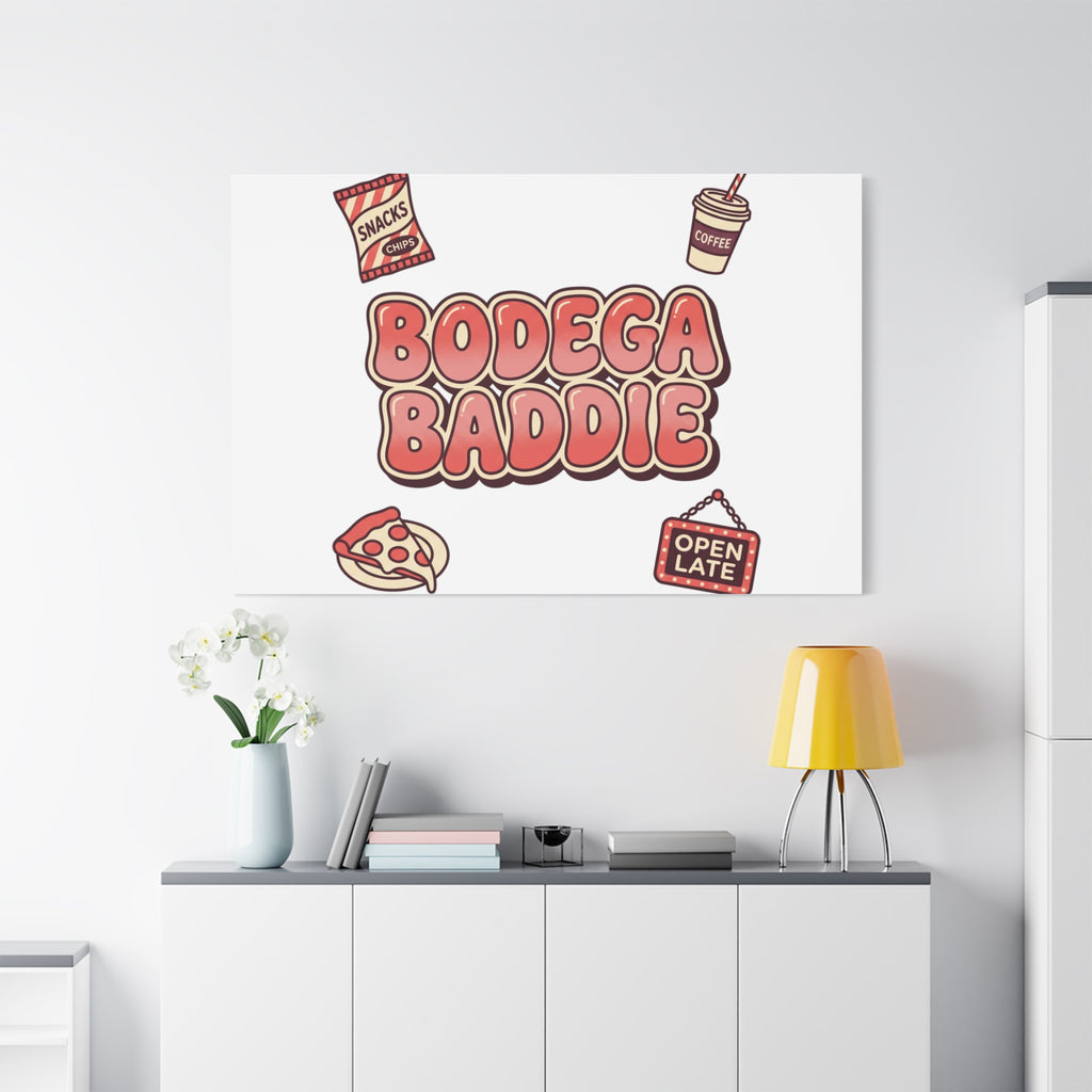 Bodega Baddie Matte Canvas, Stretched | NYC Y2K Corner Store Vibes