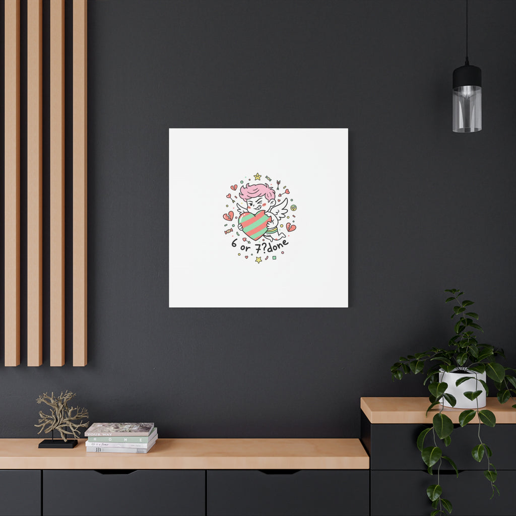 Weird Cupid heart illustration Canvas | Weird Valentine, quirky chaotic love