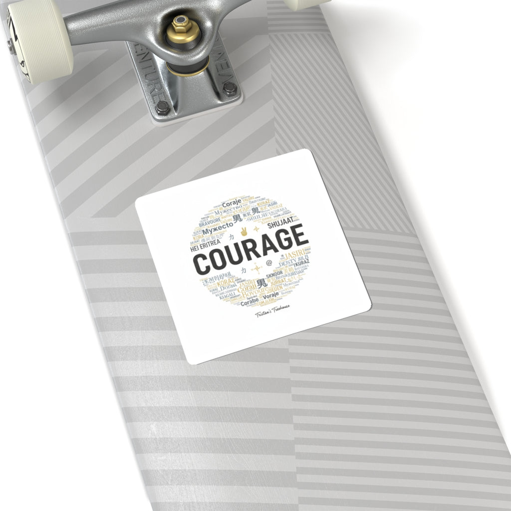 Courage word cloud Sticker | Fresh-Start Minimalism, neutral typography