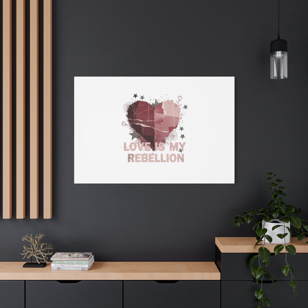 Love Is My Rebellion Canvas | Soft Grunge Hearts, Distressed Valentine Collage
