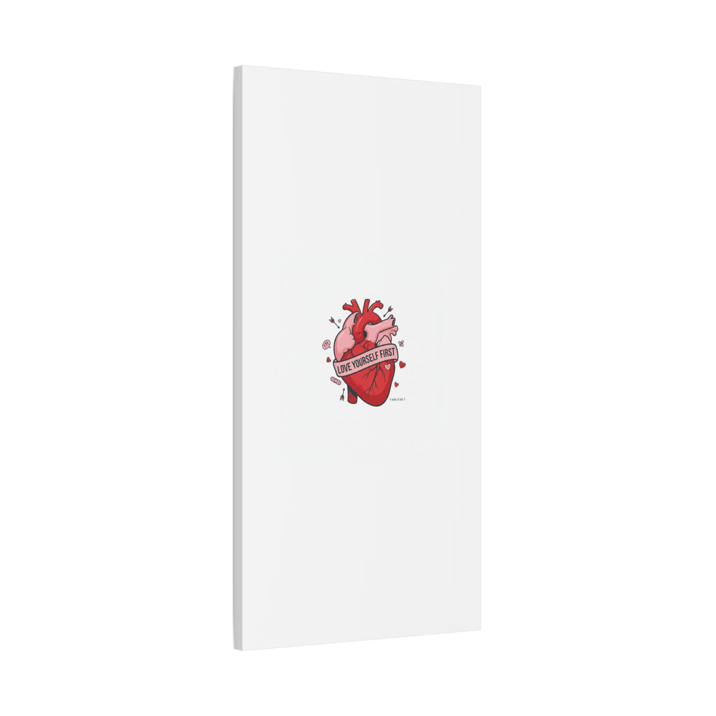 Love Yourself First Canvas, Hearts-with-a-Twist, Anti-Valentine Art
