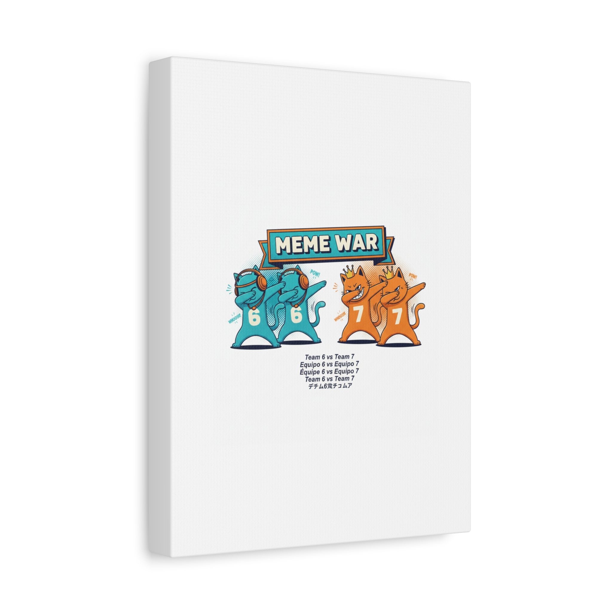 Meme War: Six vs. Seven Canvas Wall Art