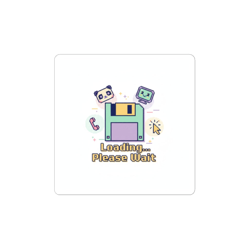 Loading Please Wait Floppy Disk Sticker | Old Internet Aesthetic, 90s Web Nostalgia
