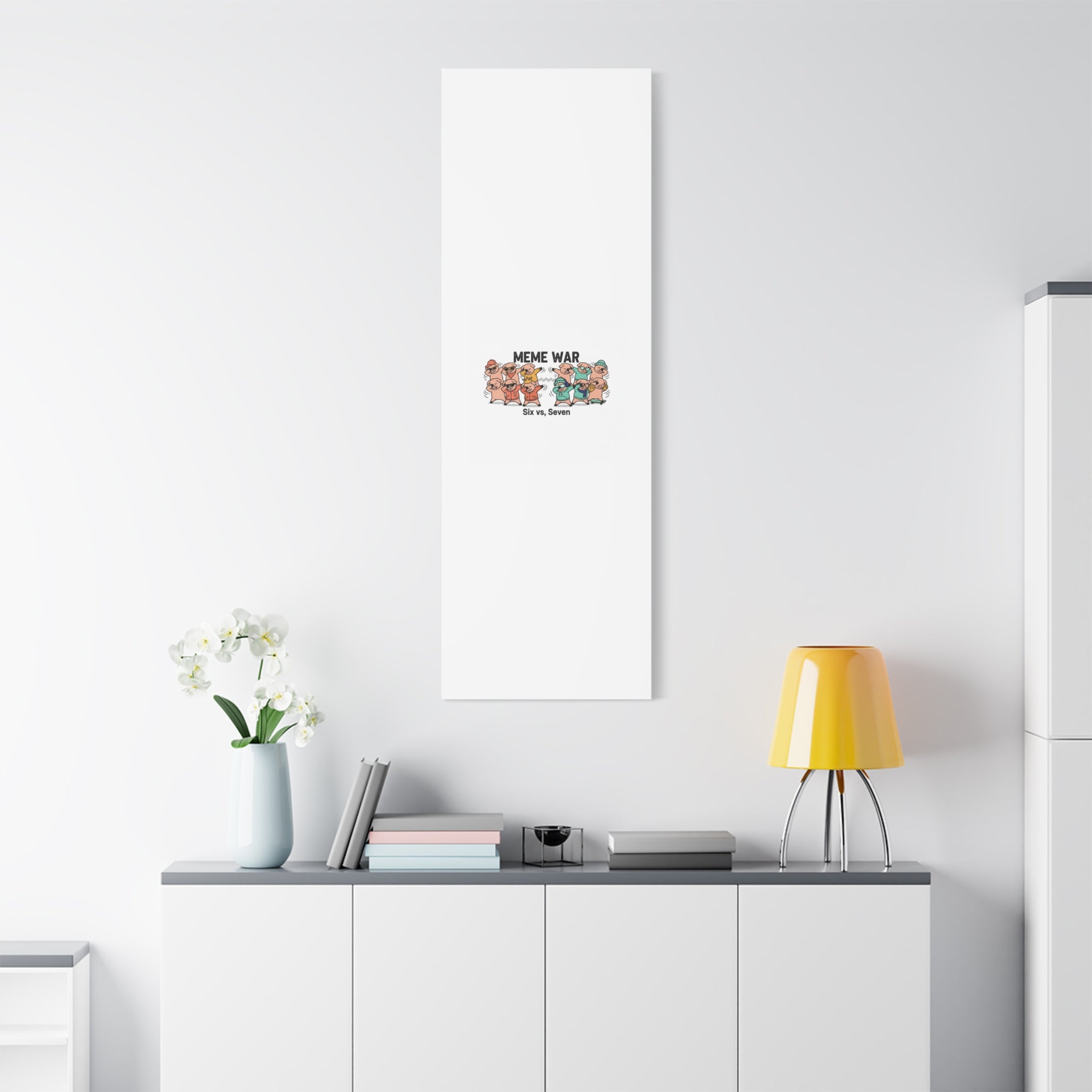 Meme War: Six vs. Seven Canvas Wall Art