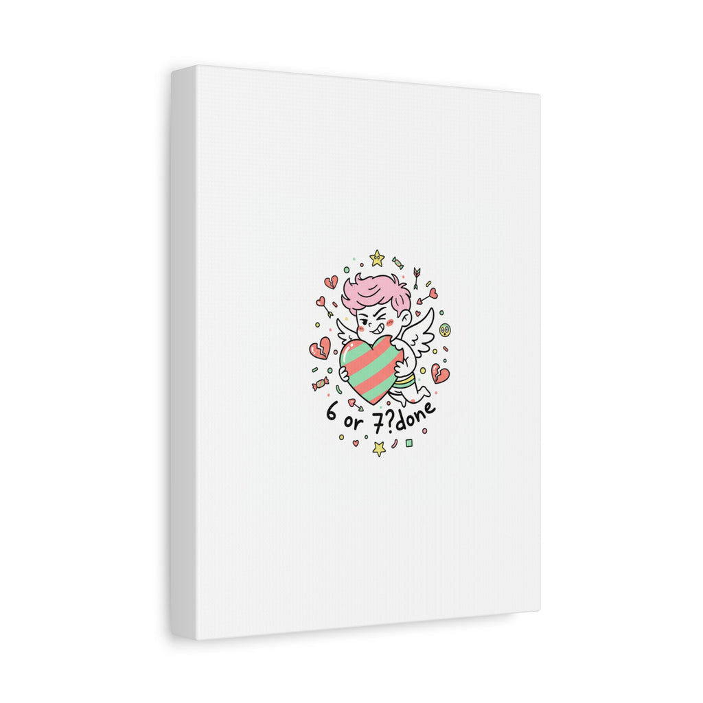 Weird Cupid heart illustration Canvas | Weird Valentine, quirky chaotic love
