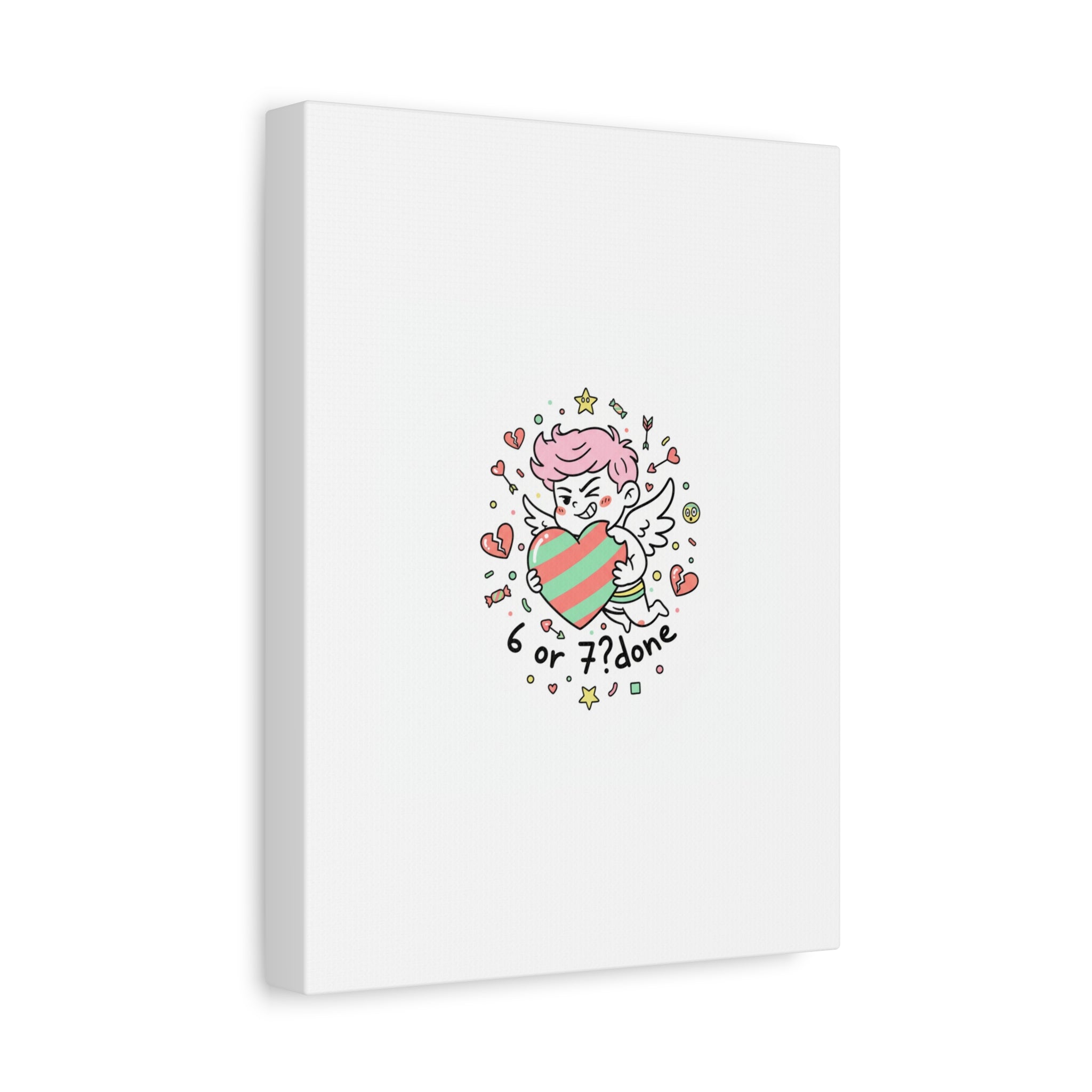 Weird Cupid heart illustration Canvas | Weird Valentine, quirky chaotic love