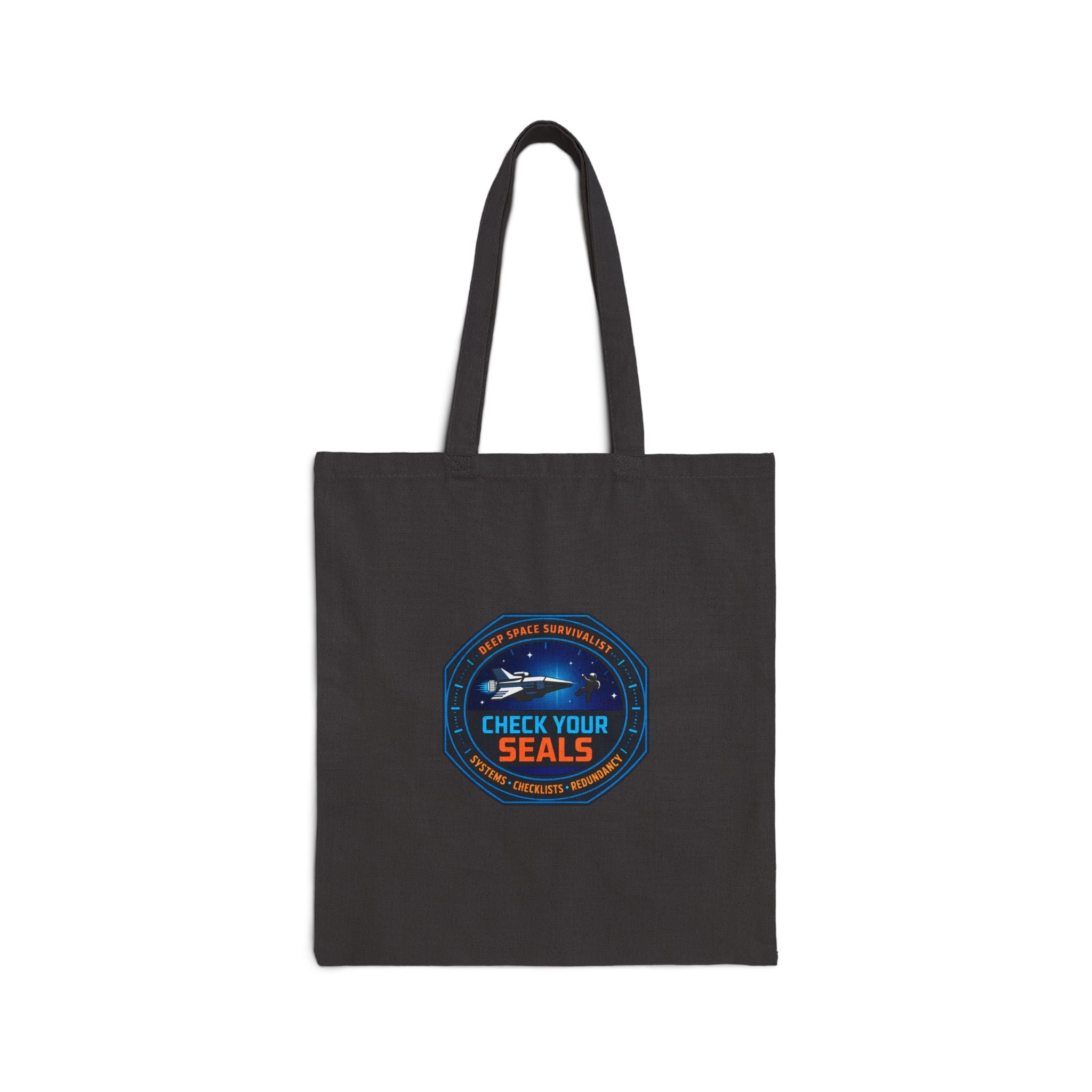 Check Your Seals Mission Patch Tote | hard sci‑fi, space survival, exploration