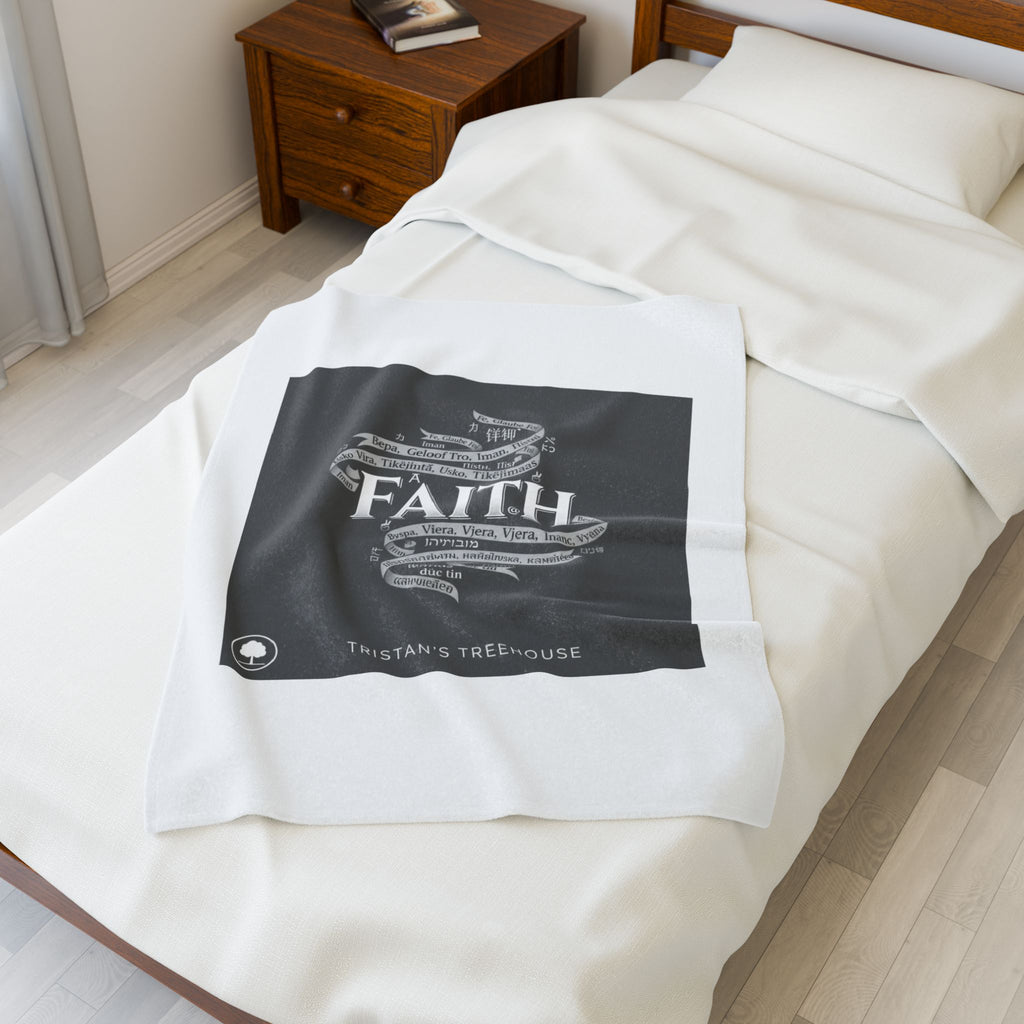 handwritten faith doodle blanket | velveteen plush blanket