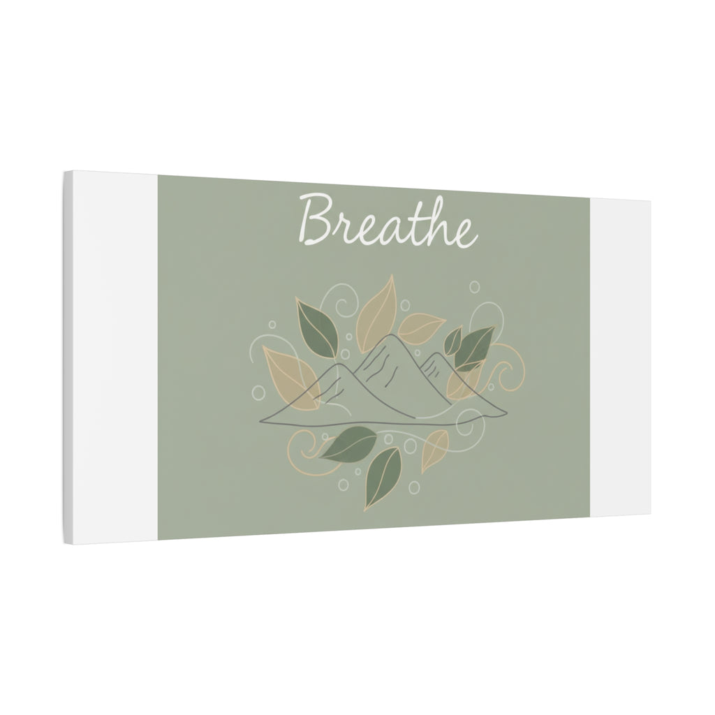 Breathe Mountain Line Canvas | Nature Symbols, Minimal Forest Wall Art