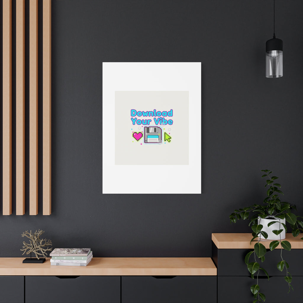 Download Your Vibe Canvas | Y2K Retro Tech, Pixel Floppy Disk Poster