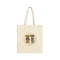 Funny Cat vs Dog Cotton Canvas Tote Bag — Cute Pet Rivalry Design