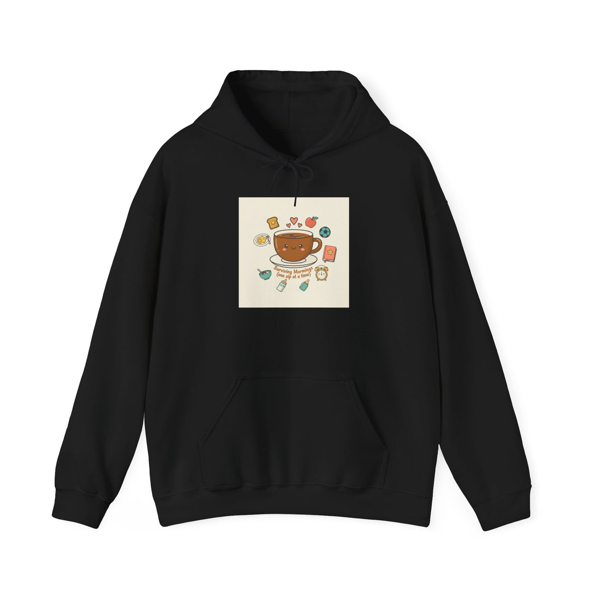 Morning Chaos Coffee Crew Hoodie | mom life, tired parent humor