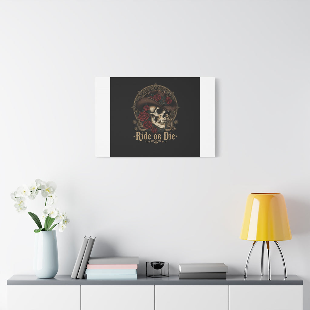 Ride or Die Skull Canvas | Western Skull Art, Gothic Americana