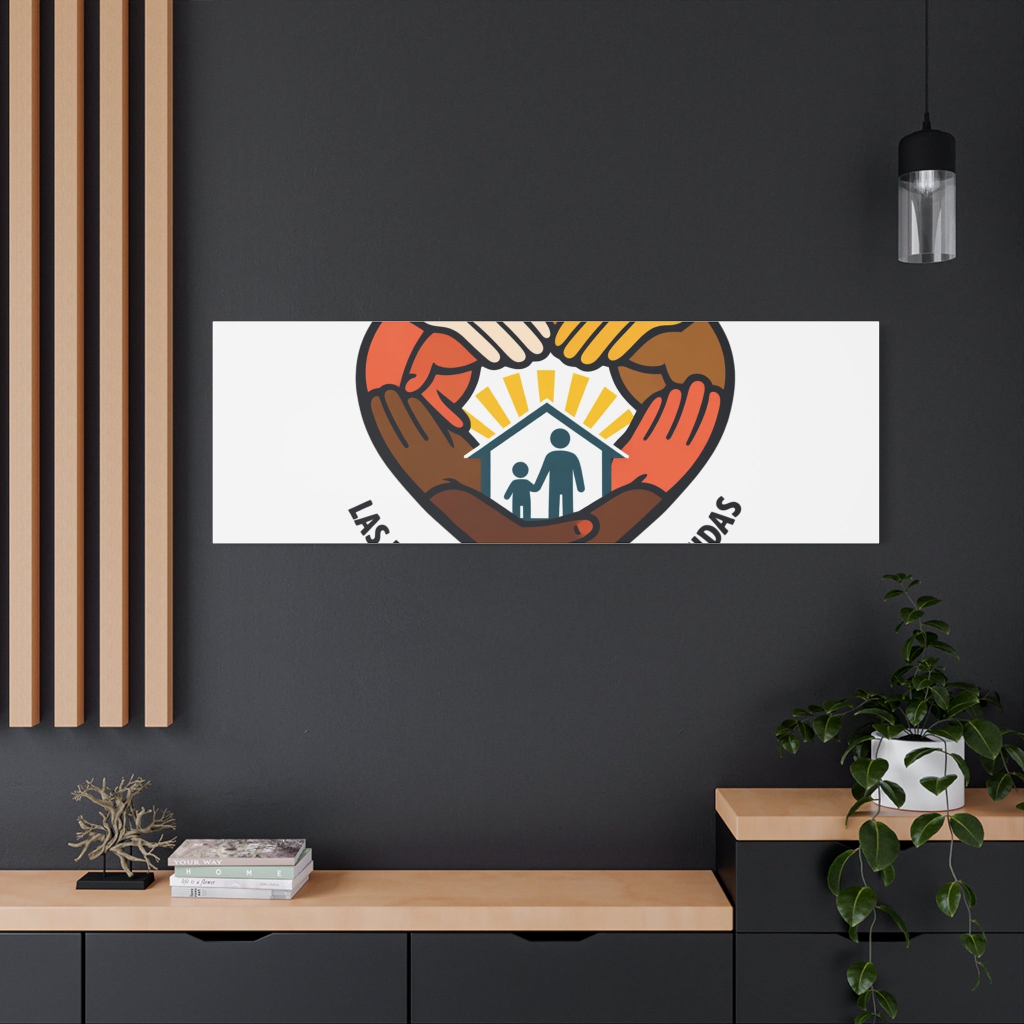 Families Belong Together Canvas, family unity solidarity, bilingual inclusive decor