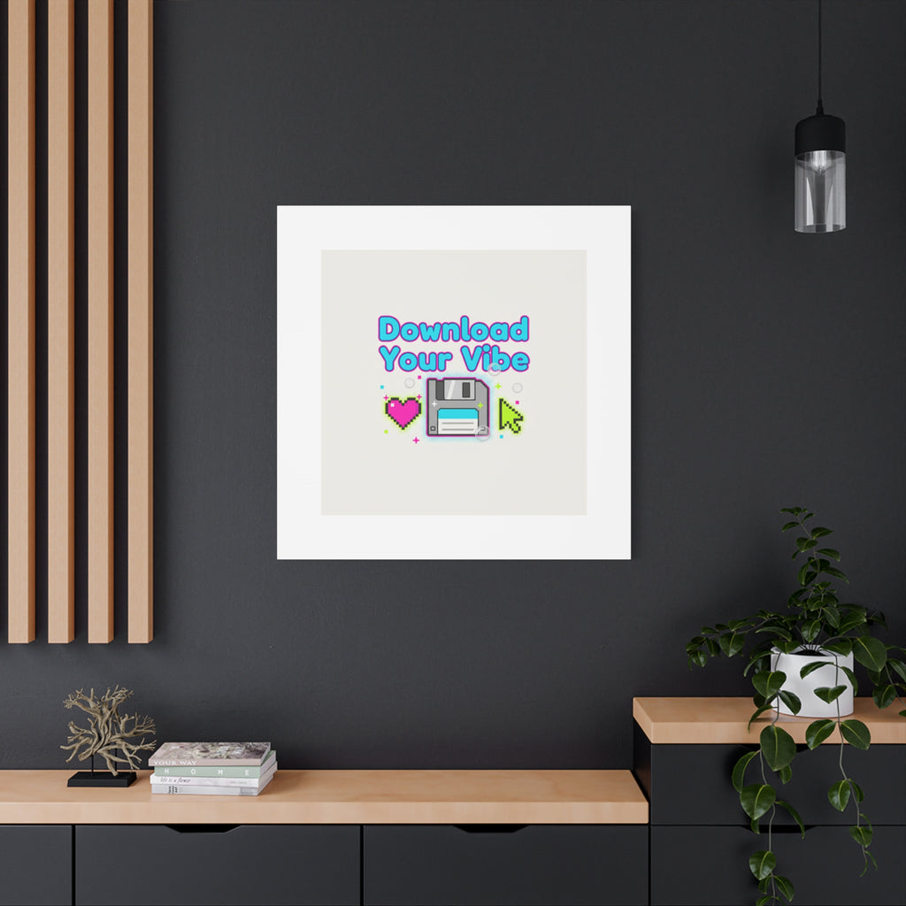Download Your Vibe Canvas | Y2K Retro Tech, Pixel Floppy Disk Poster