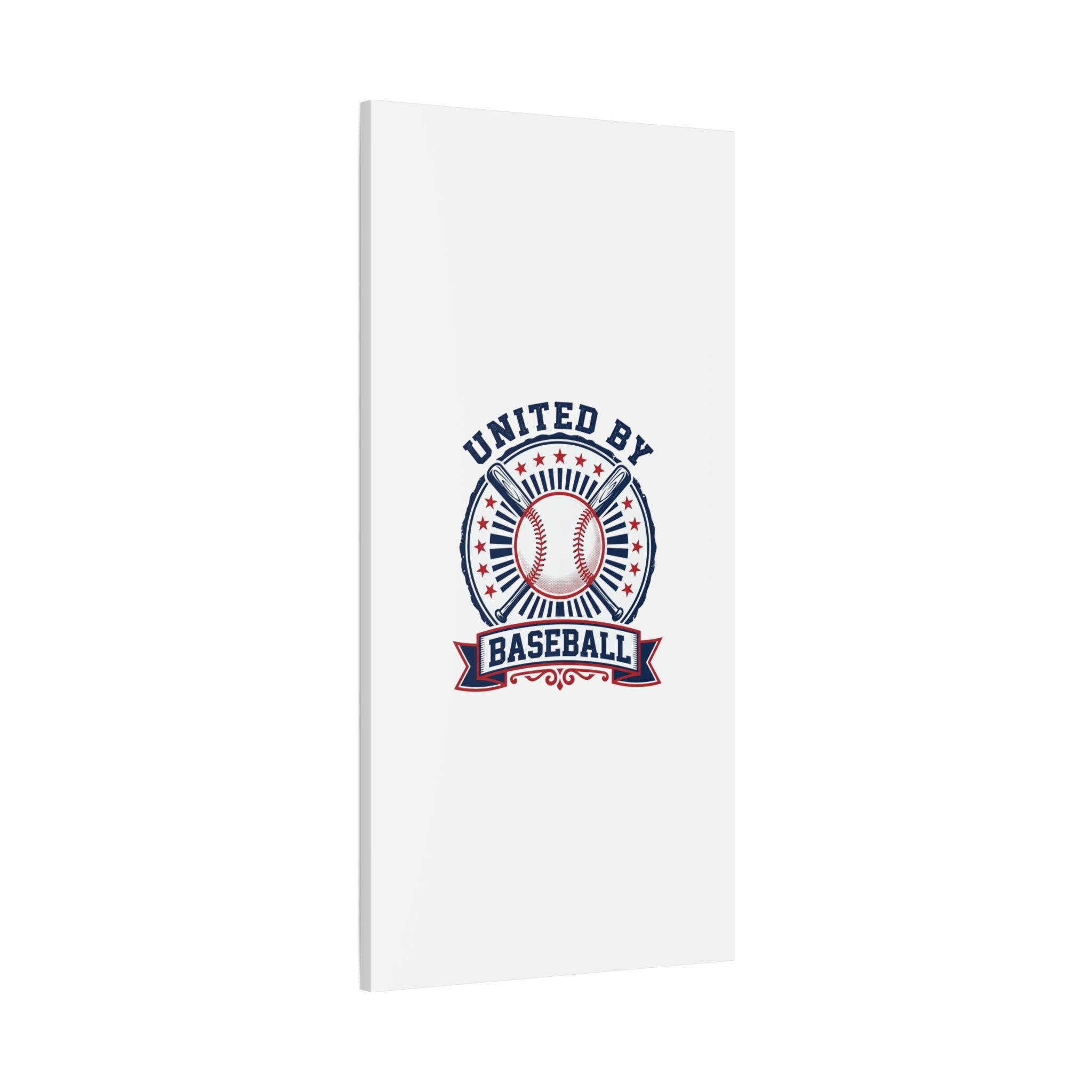 United by Baseball Canvas | Patriotic Baseball Graphic, Red White Blue Wall Art