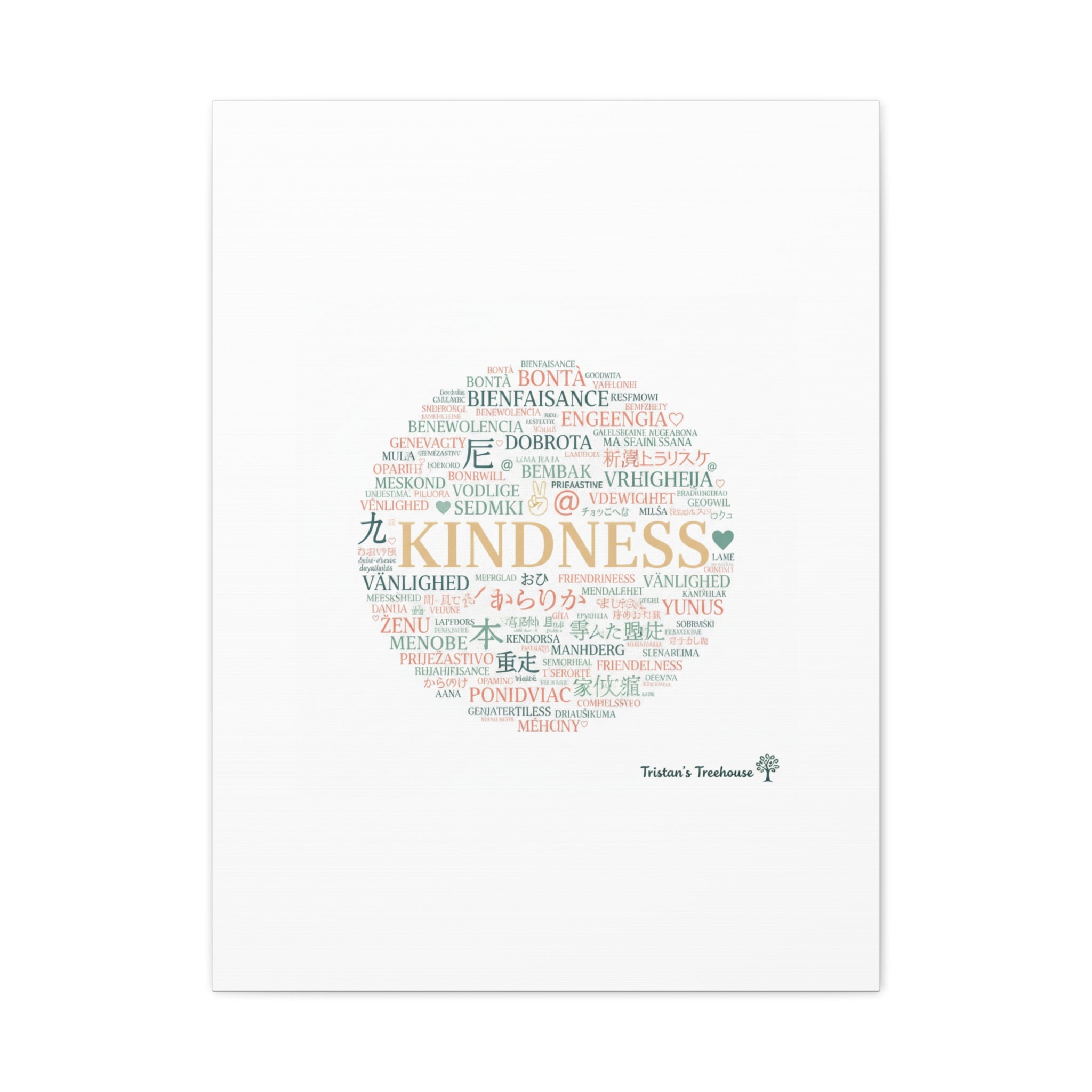 Kindness Word Cloud Canvas | Fresh Start Minimalist Wall Art