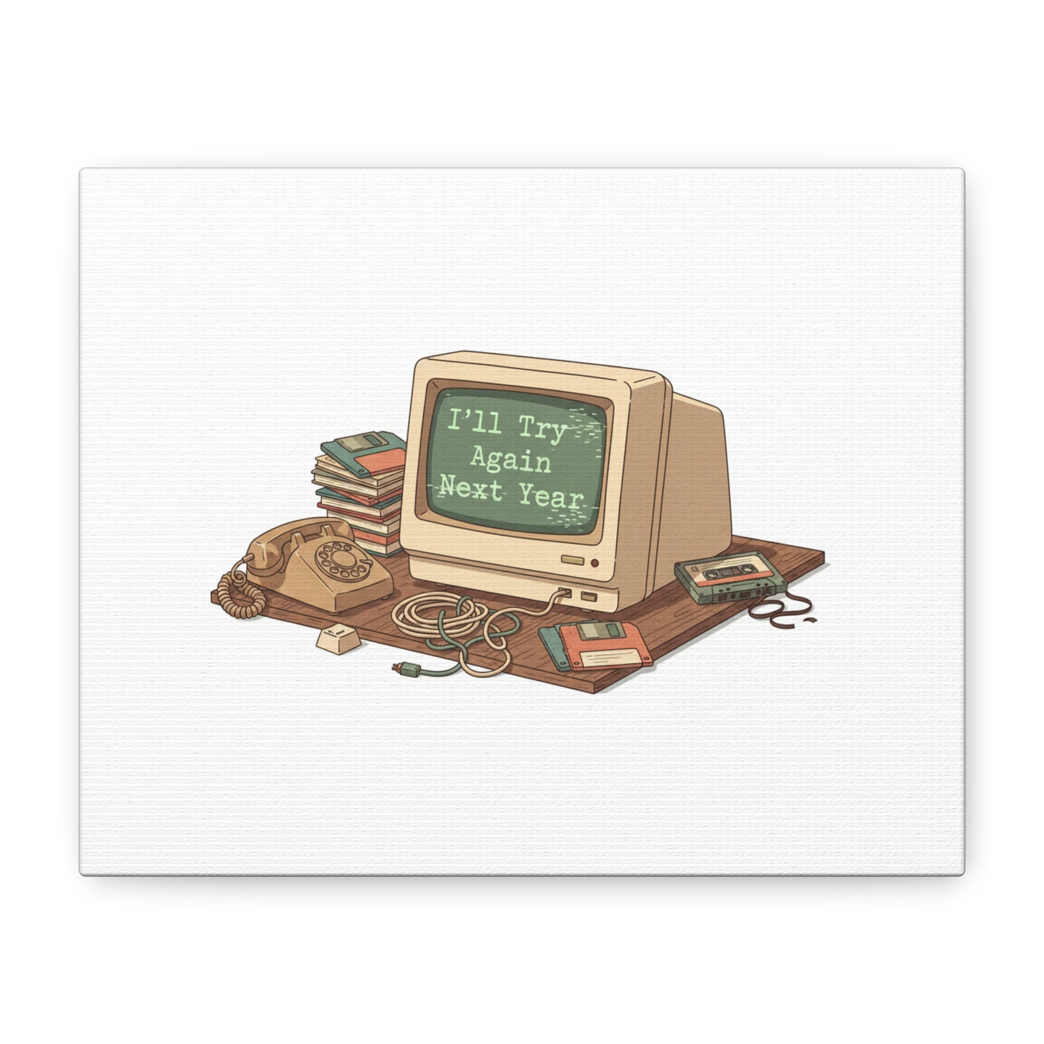 I’ll Try Again Next Year Canvas | Resolution Joke, January Burnout Poster