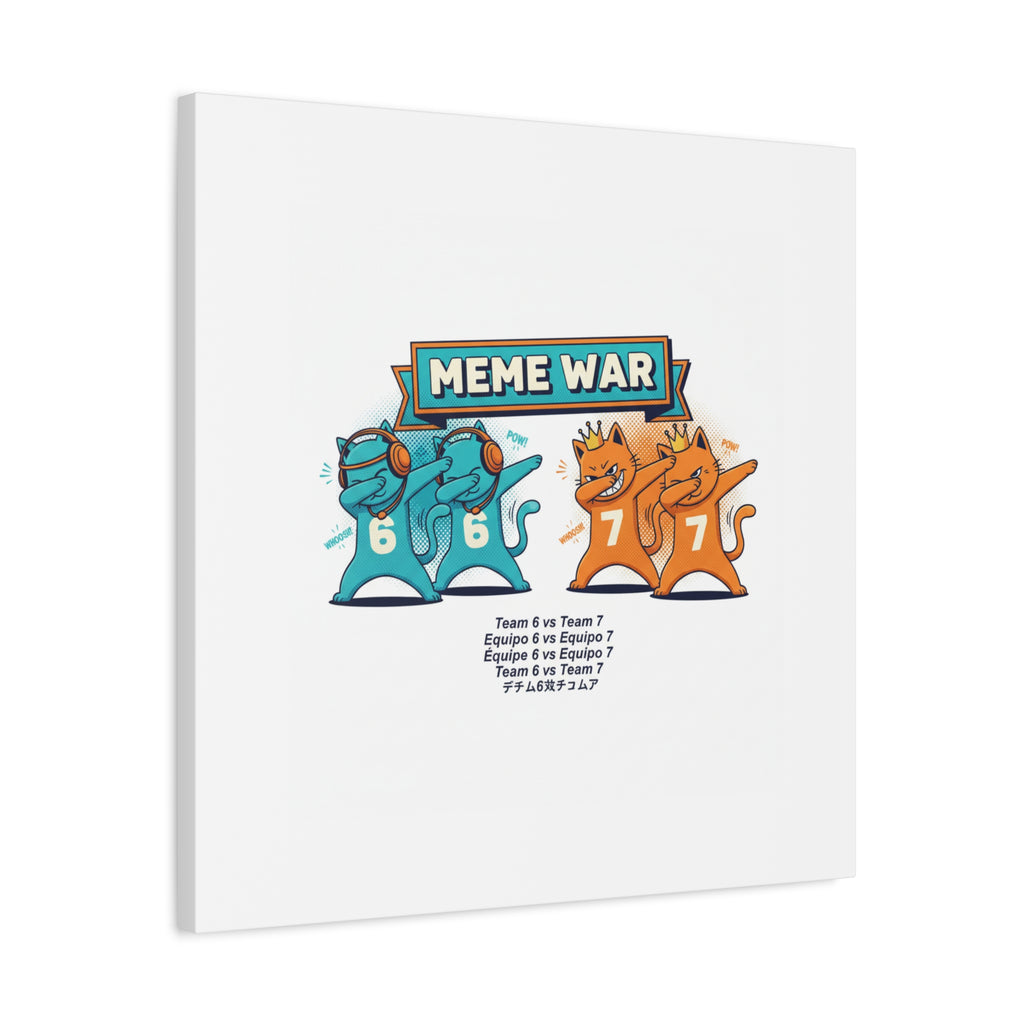 Meme War: Six vs. Seven Canvas Wall Art