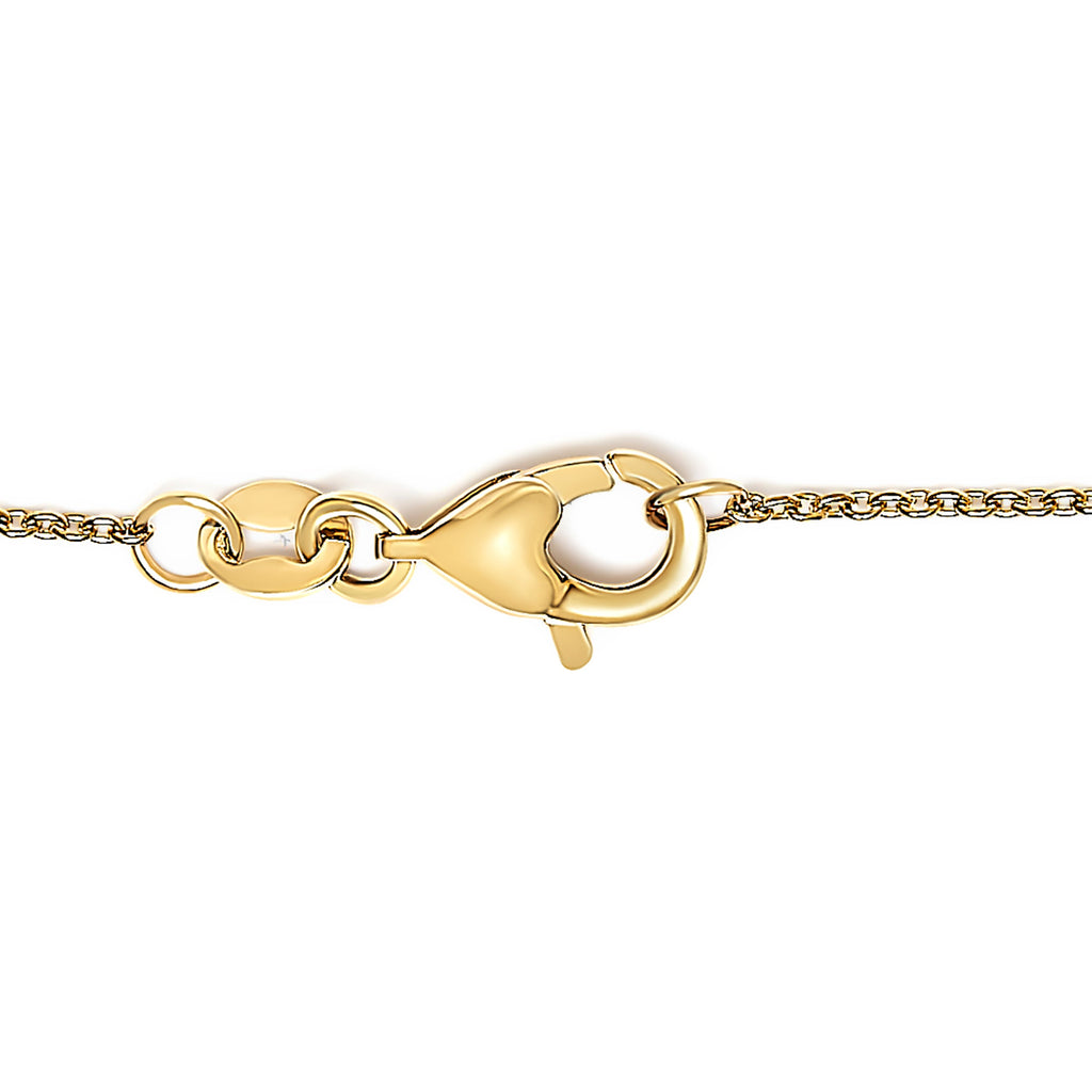 14K Yellow Gold Alternating Red Ruby and White Diamond Bezel Station Chain Bracelet (I-J Color, SI2-I1 Clarity) - 7.5" Inches