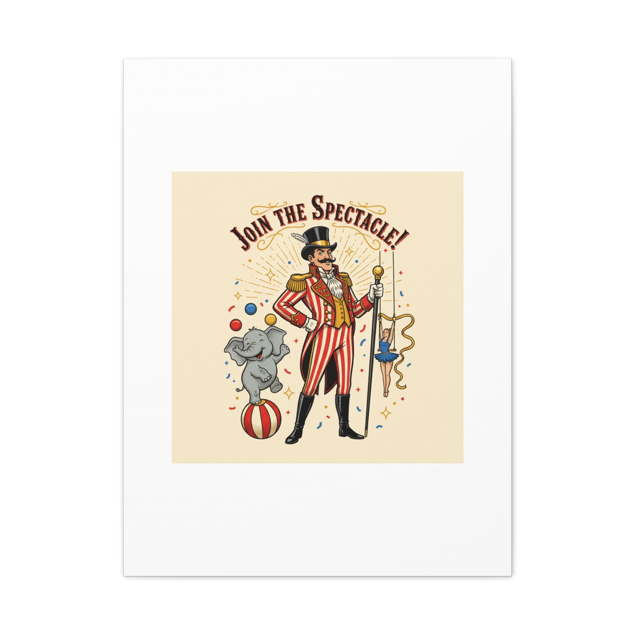 Join the Spectacle Circus Art Print | Matte Canvas, Stretched, Vintage Carnival Design