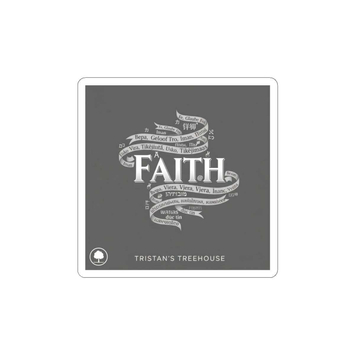 Handwritten 'Faith' Doodle Sticker | Sketch Aesthetic, Monochrome