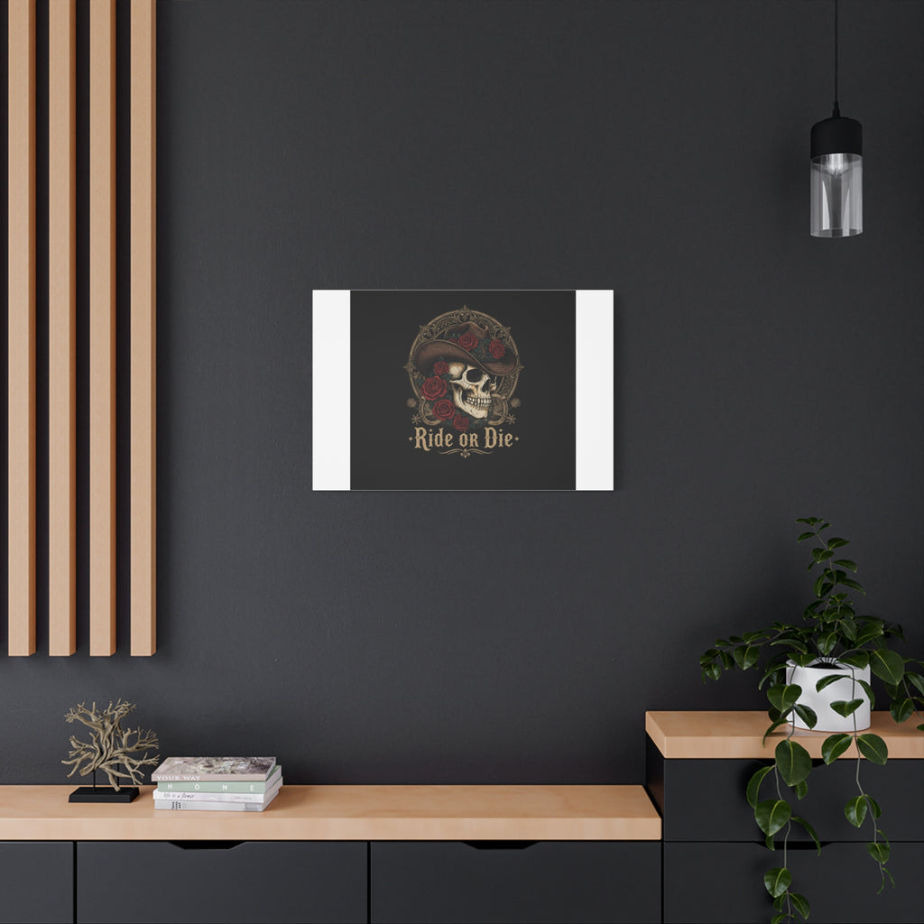 Ride or Die Skull Canvas | Western Skull Art, Gothic Americana