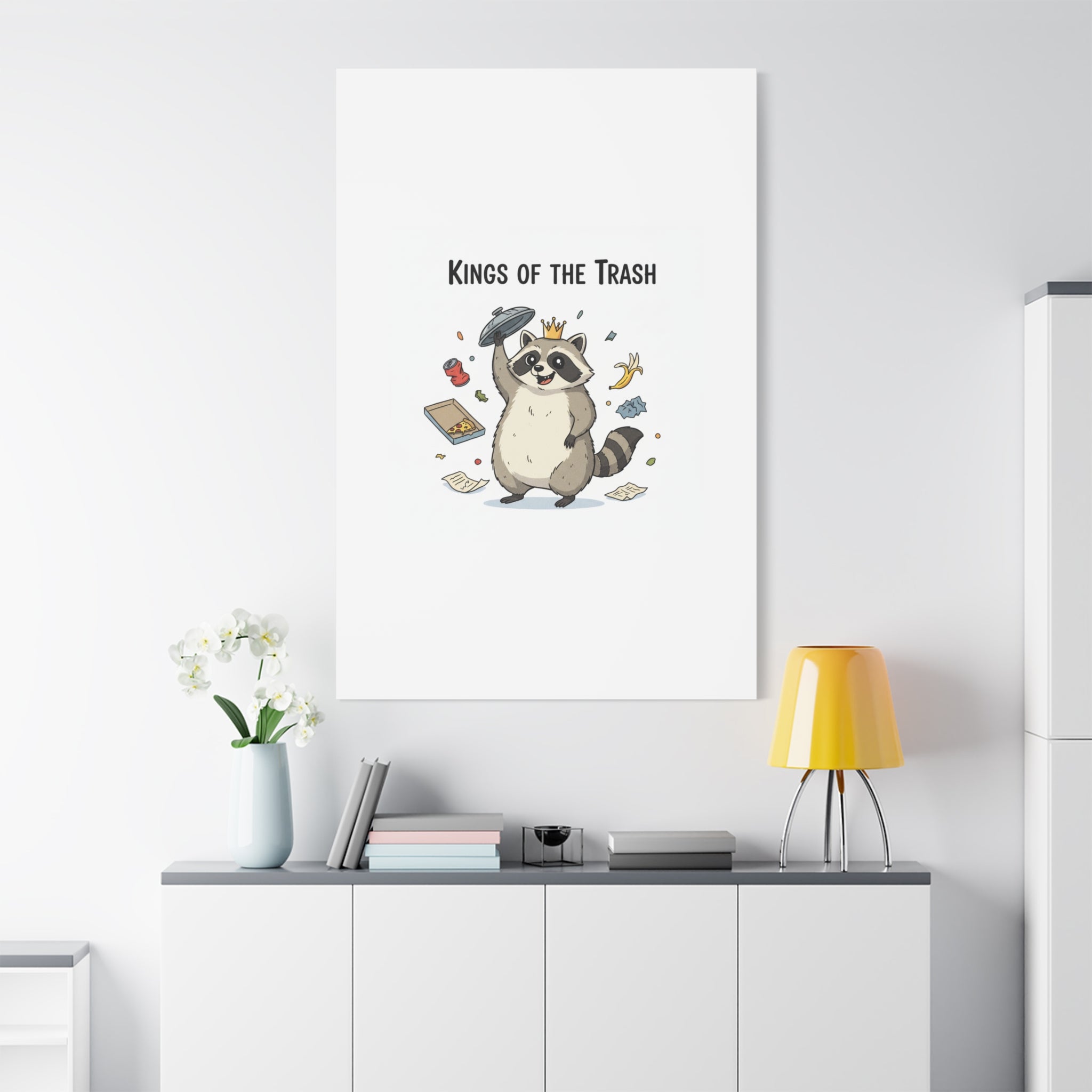 Kings of the Trash Canvas, Raccoon Doodle | Trash Panda, Goofy Critter Art