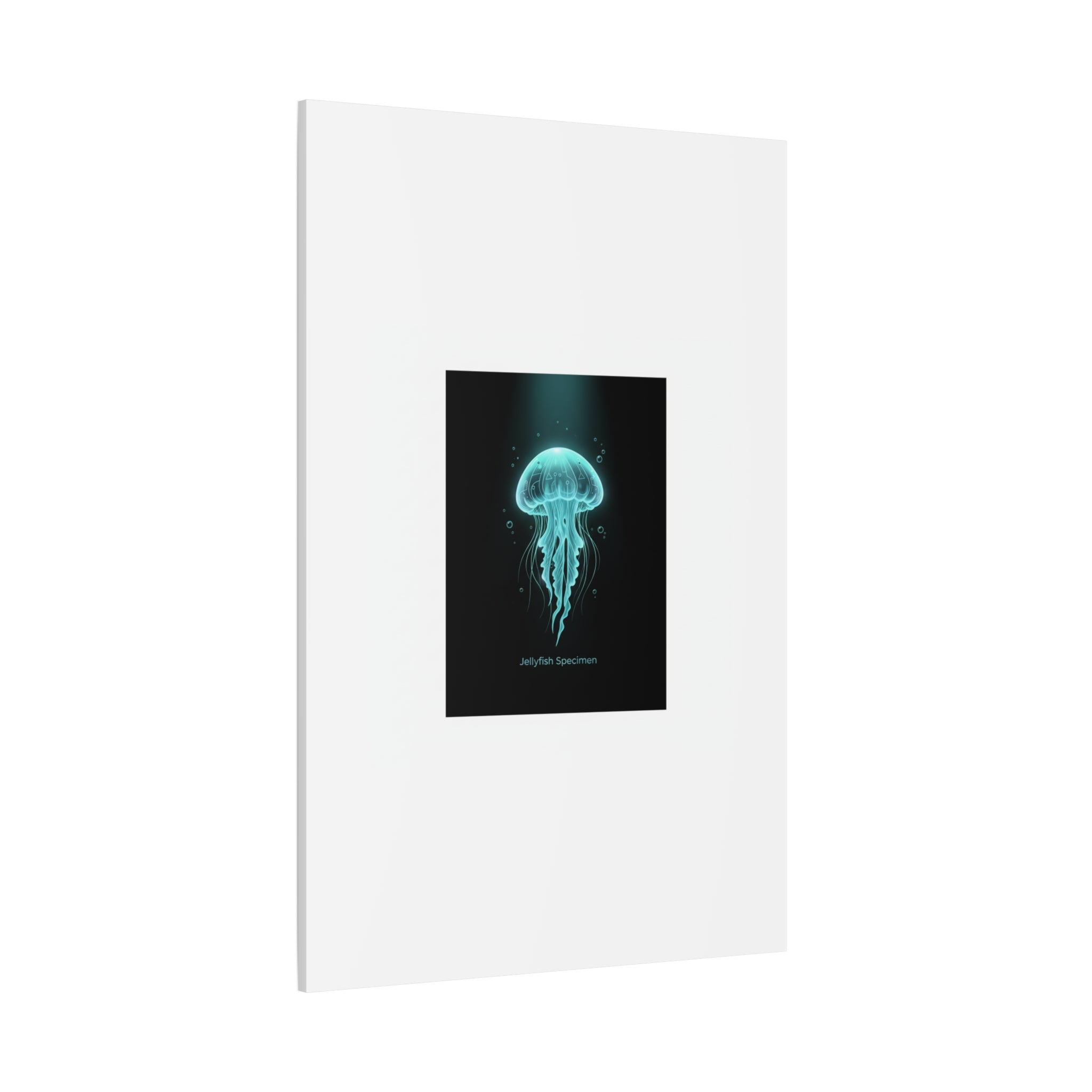 Bioluminescent Jellyfish Art Canvas | Deep Sea Aesthetic, Neon Glow