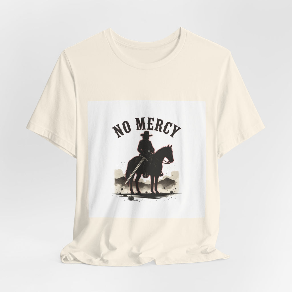 No Mercy Cowboy Skull Tee | Western-Gothic, desert noir design