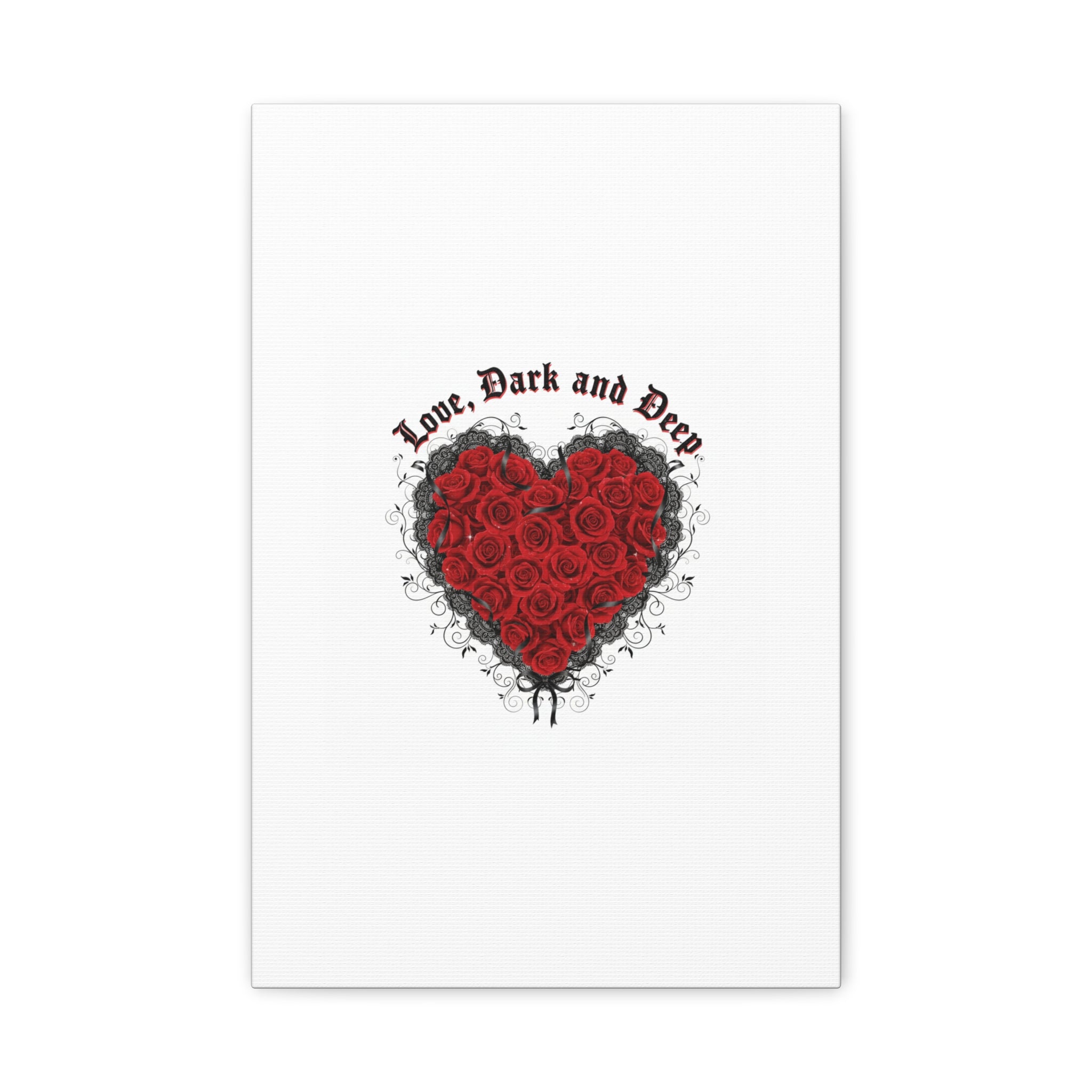 Love Dark and Deep Heart Canvas, Nu Romantic Gothic Romance, 80s Nostalgia