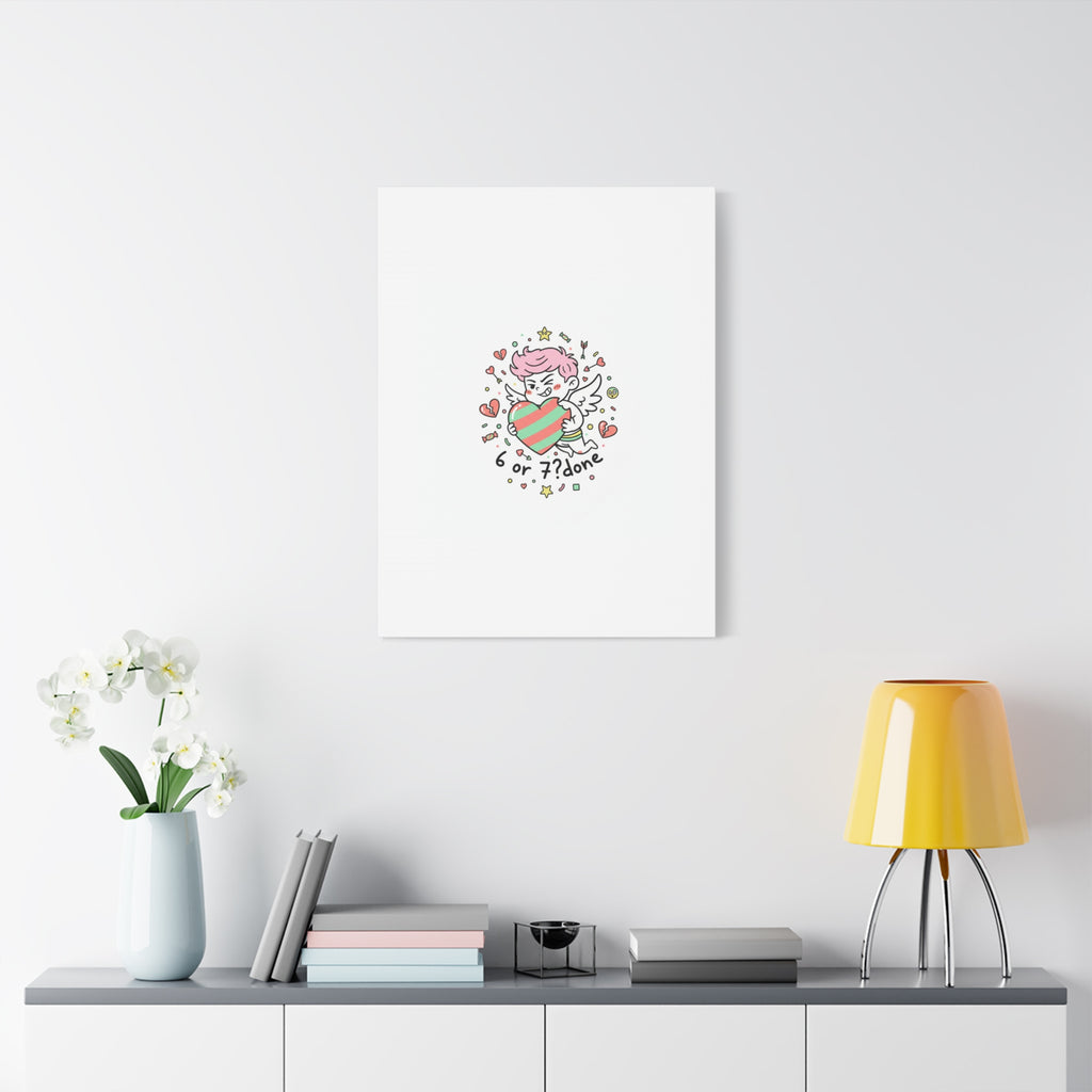 Weird Cupid heart illustration Canvas | Weird Valentine, quirky chaotic love