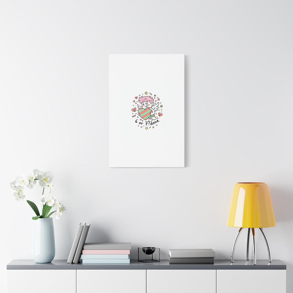 Weird Cupid heart illustration Canvas | Weird Valentine, quirky chaotic love
