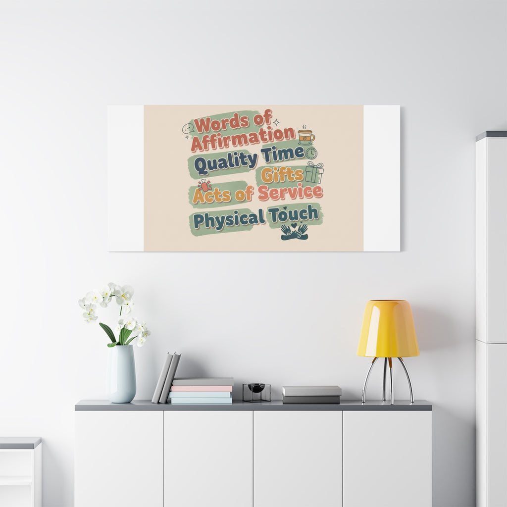 Love Languages List Matte Canvas Wall Art | love language meme, relationship humor