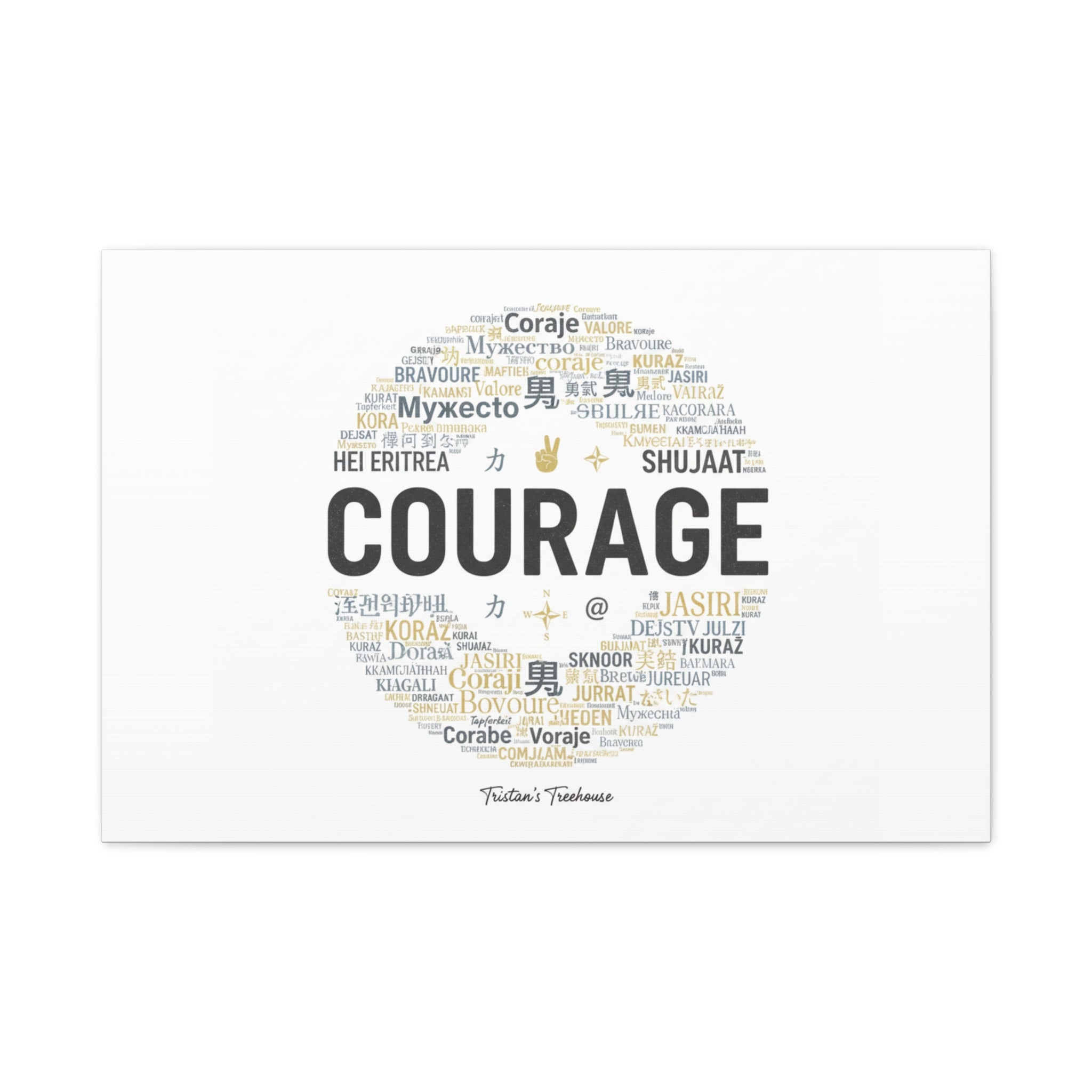 Courage Word Cloud Canvas | Fresh-Start Minimalism art print