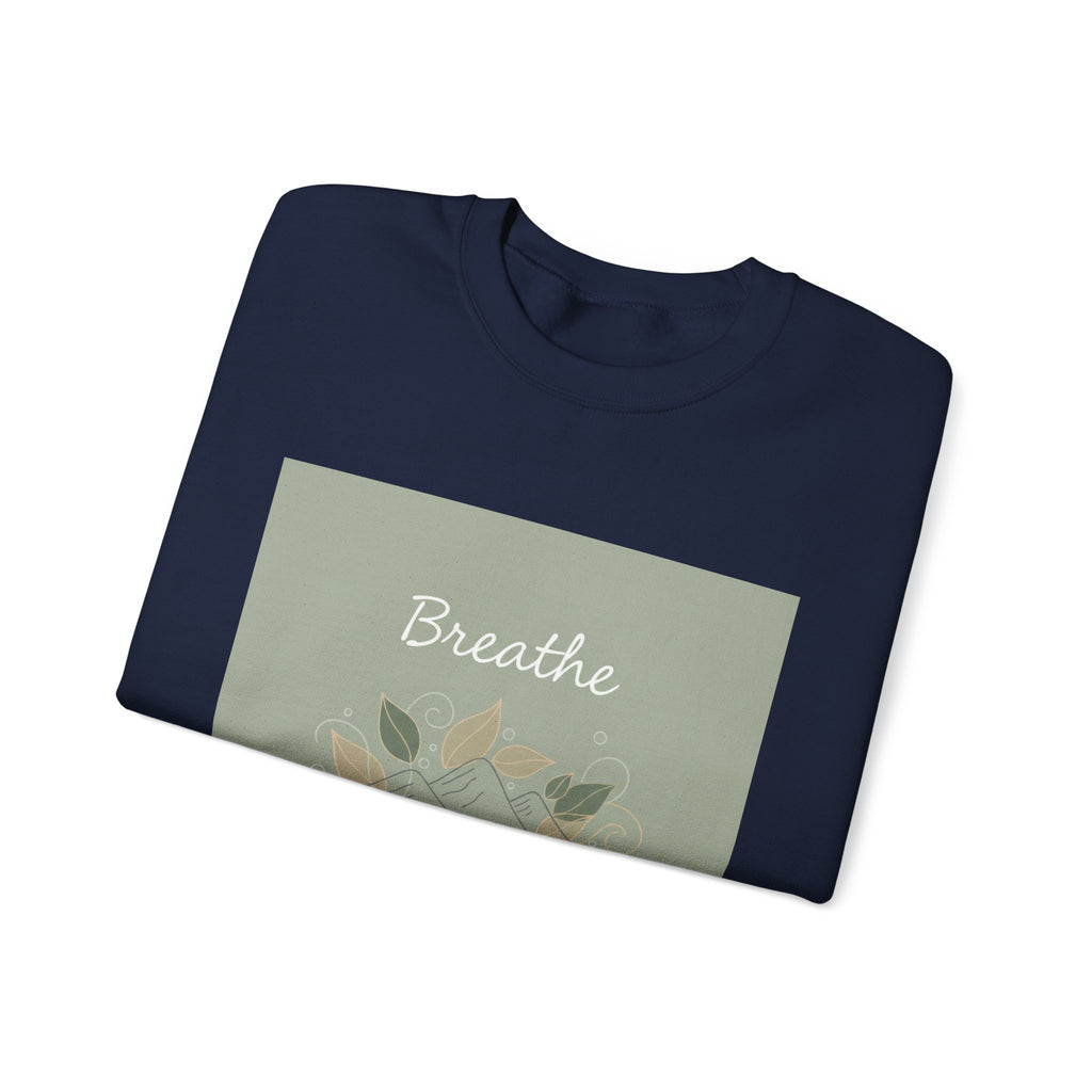 Breathe mountain leaf design Sweatshirt | nature vibes, calming minimal