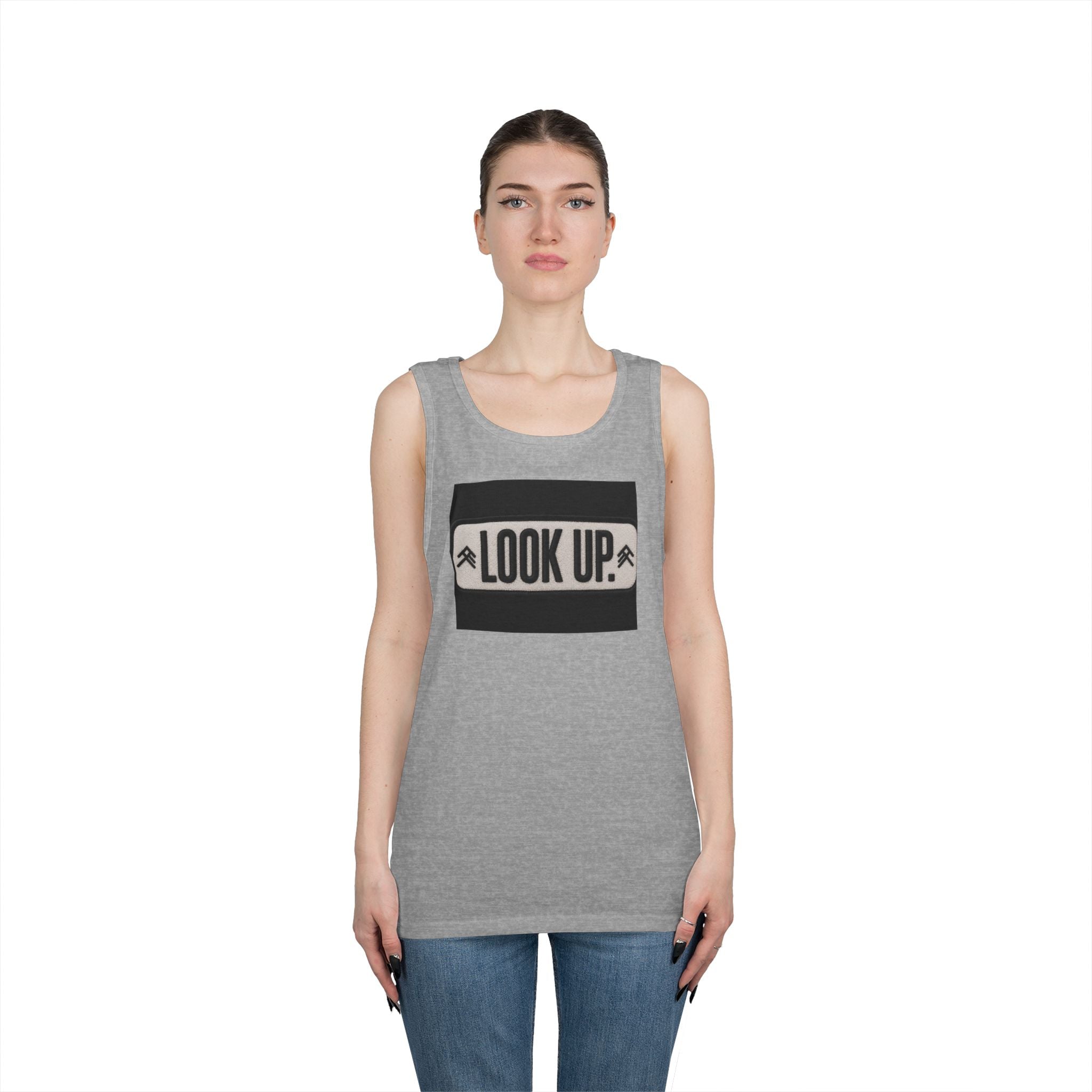 Look Up Tank Top — Inspirational Graphic Tank for Outdoors & Mindfulness