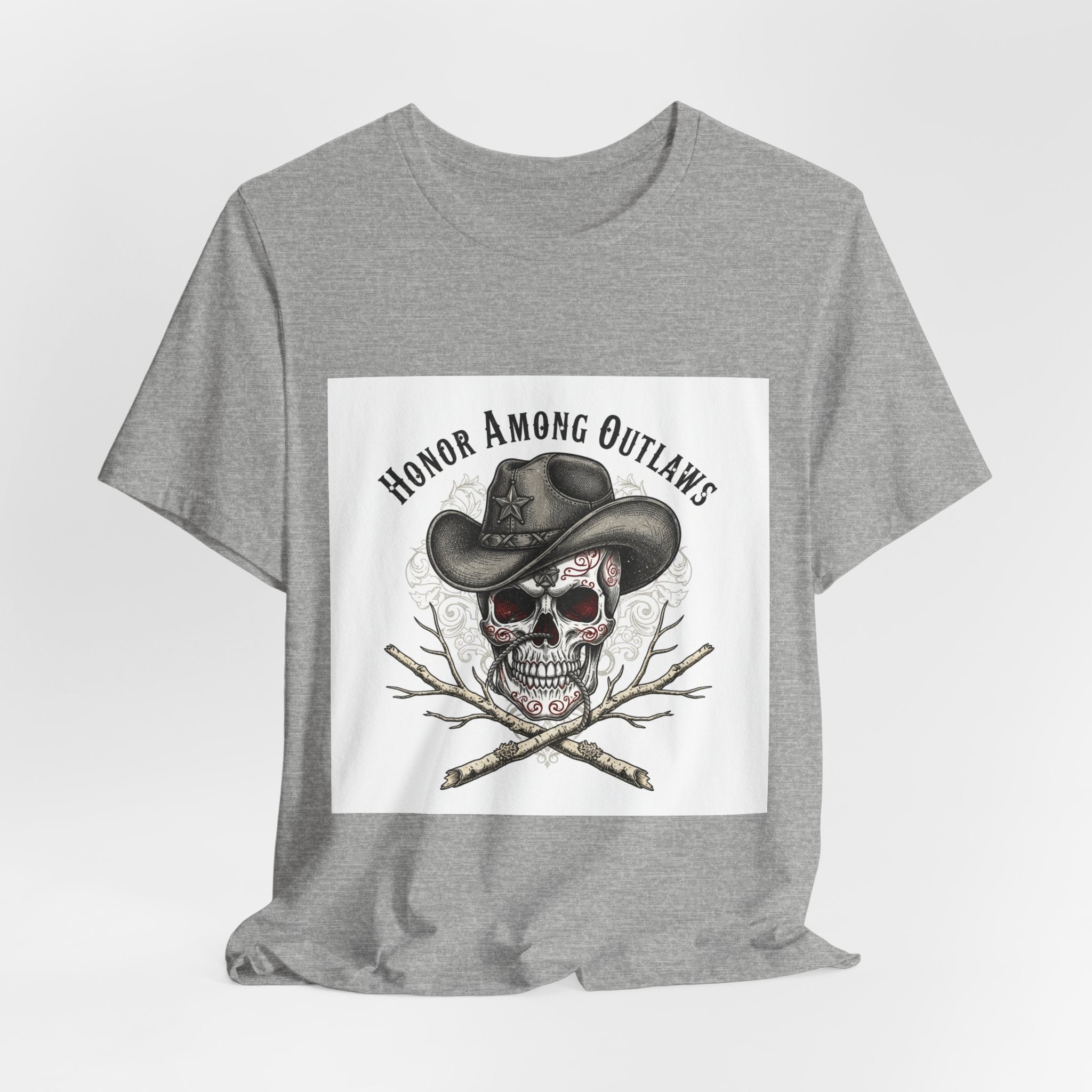 Western Skull Art Tee | cowboy horror shirt, gothic Americana