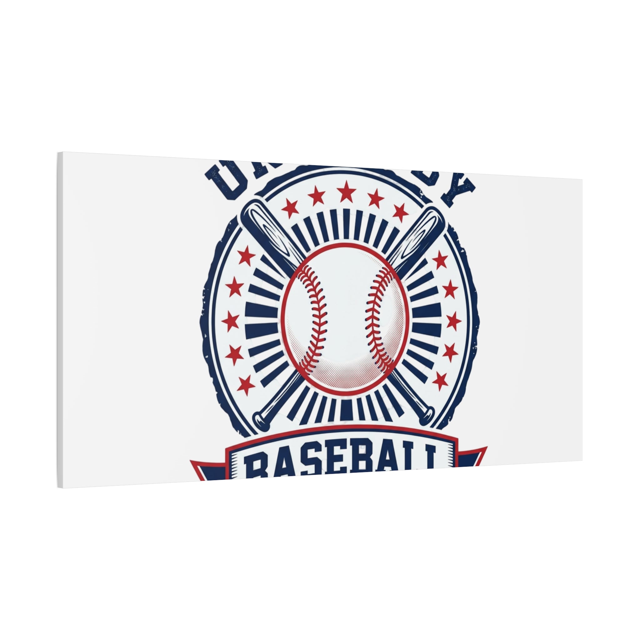 United by Baseball Canvas | Patriotic Baseball Graphic, Red White Blue Wall Art