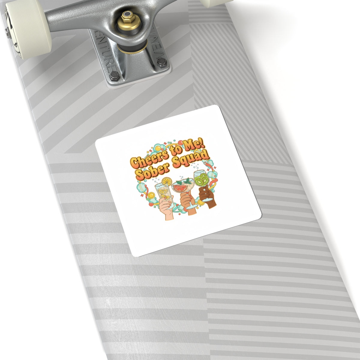 Cheers to Me Sober Squad Sticker | Dry January, Mocktail Trend
