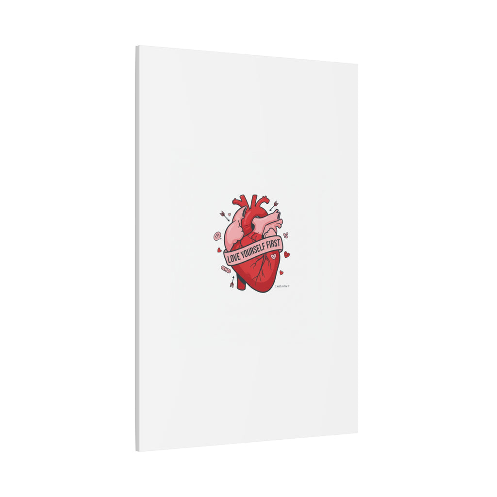 Love Yourself First Canvas, Hearts-with-a-Twist, Anti-Valentine Art