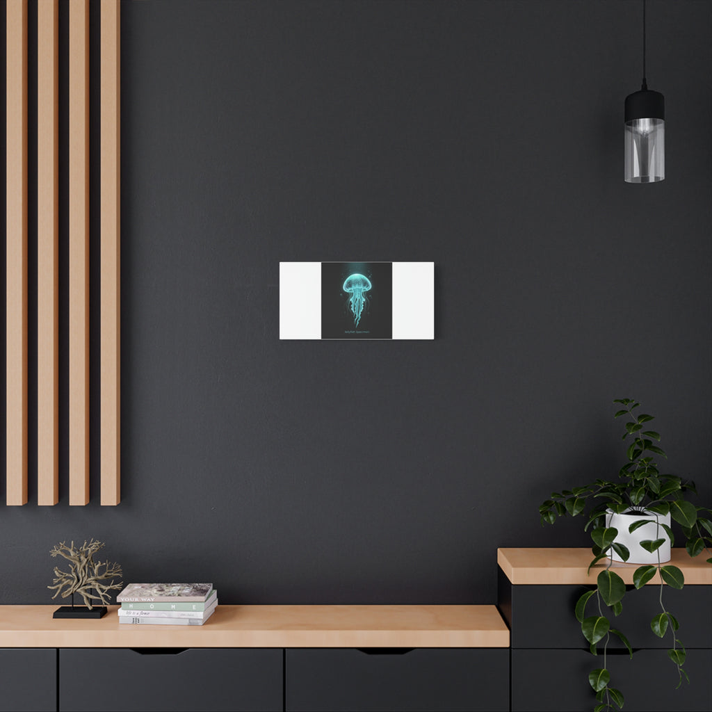 Bioluminescent Jellyfish Art Canvas | Deep Sea Aesthetic, Neon Glow