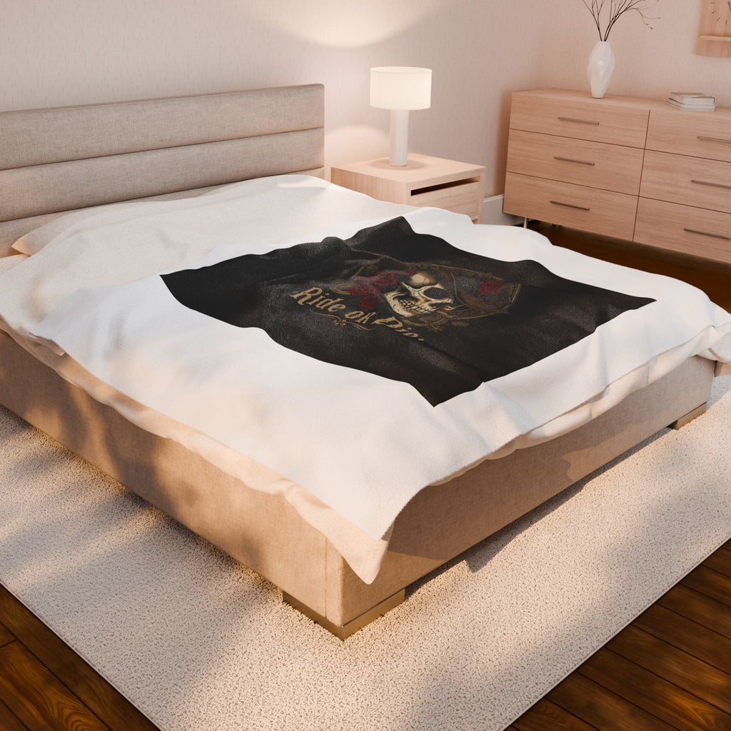 Ride or Die Skull Blanket | Western-Gothic, cowboy skull art, gothic Americana
