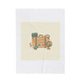 Wanderlust Postage Travel Stamp Blanket | Retro Postcard Vintage