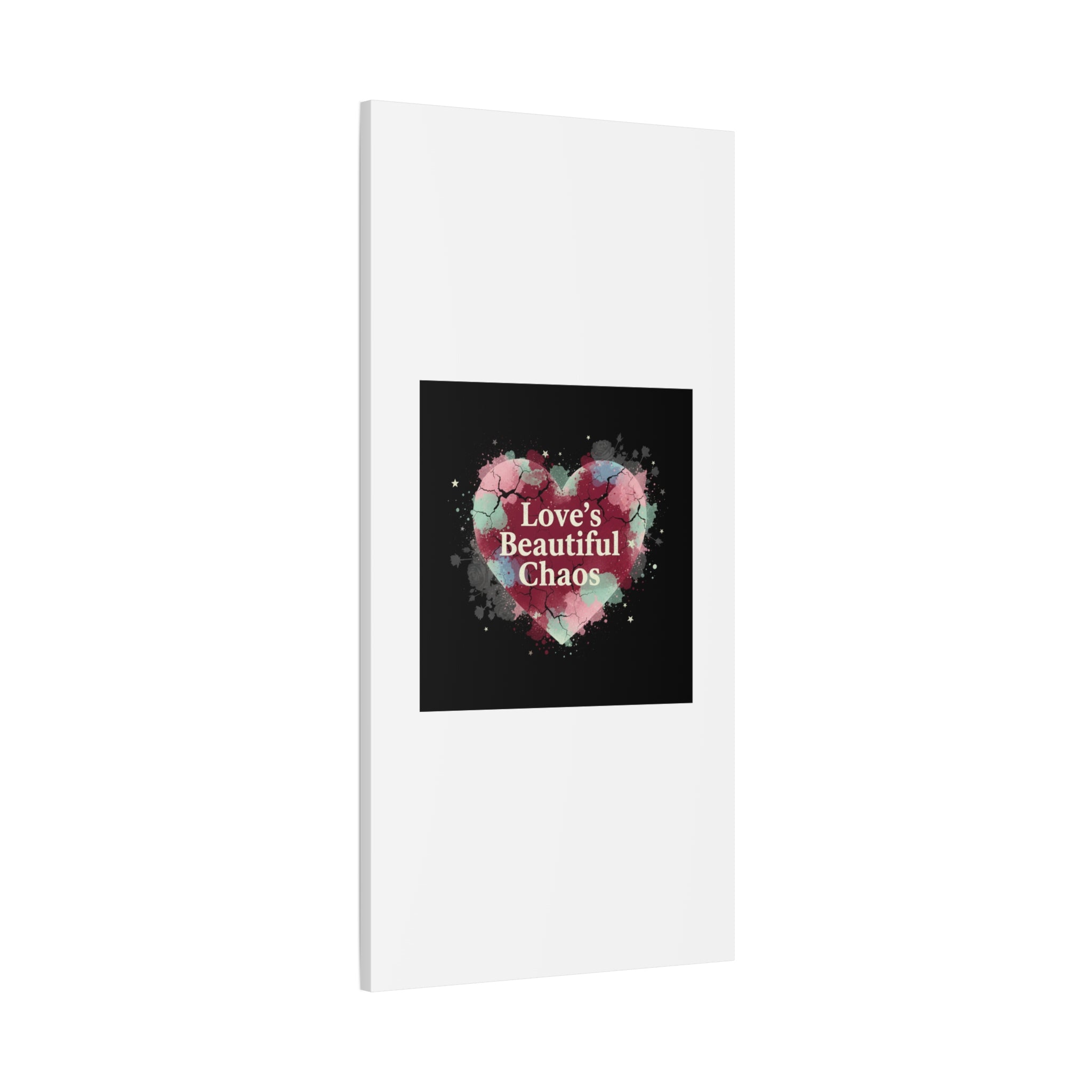 Love's Beautiful Chaos Canvas Print | Soft Grunge Hearts, Distressed Heart Art