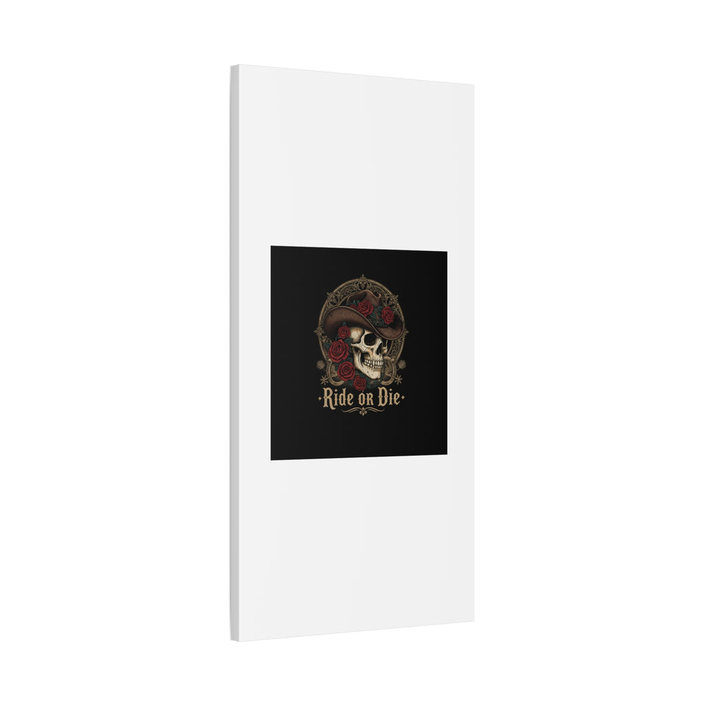 Ride or Die Skull Canvas | Western Skull Art, Gothic Americana