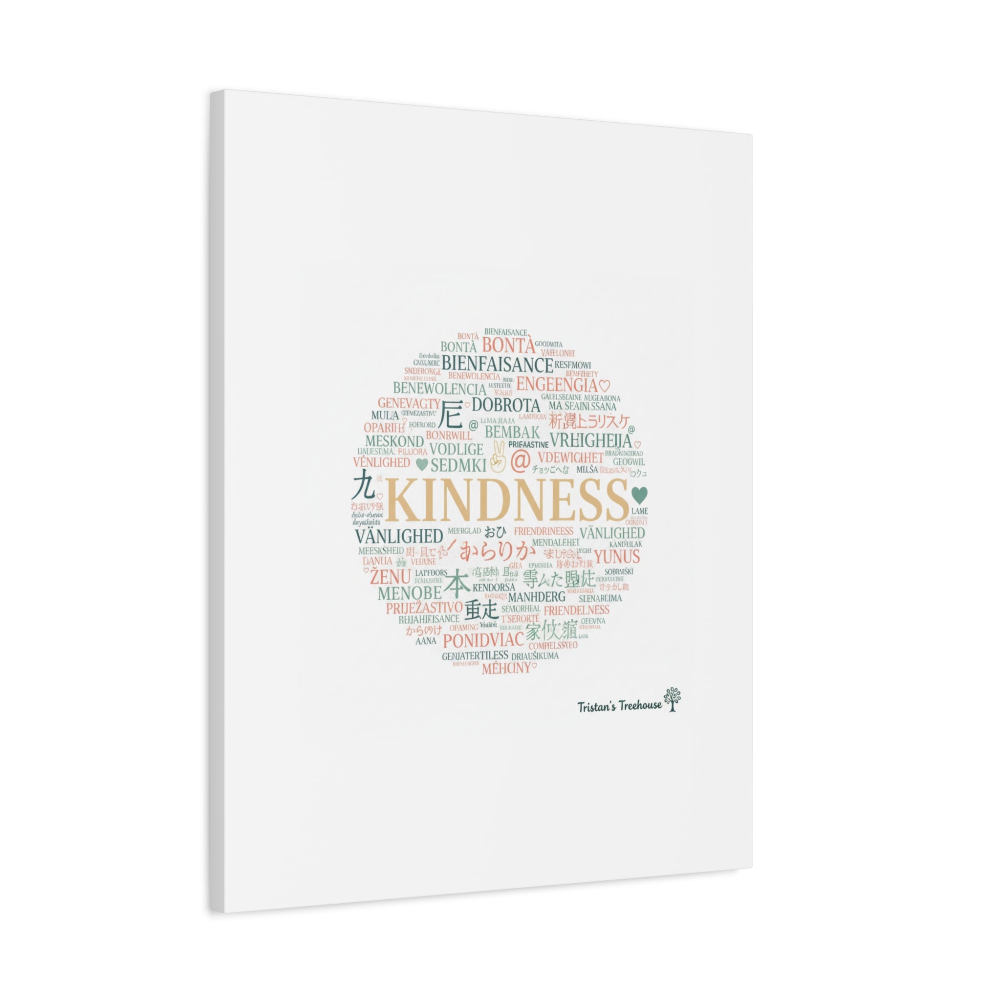 Kindness Word Cloud Canvas | Fresh Start Minimalist Wall Art