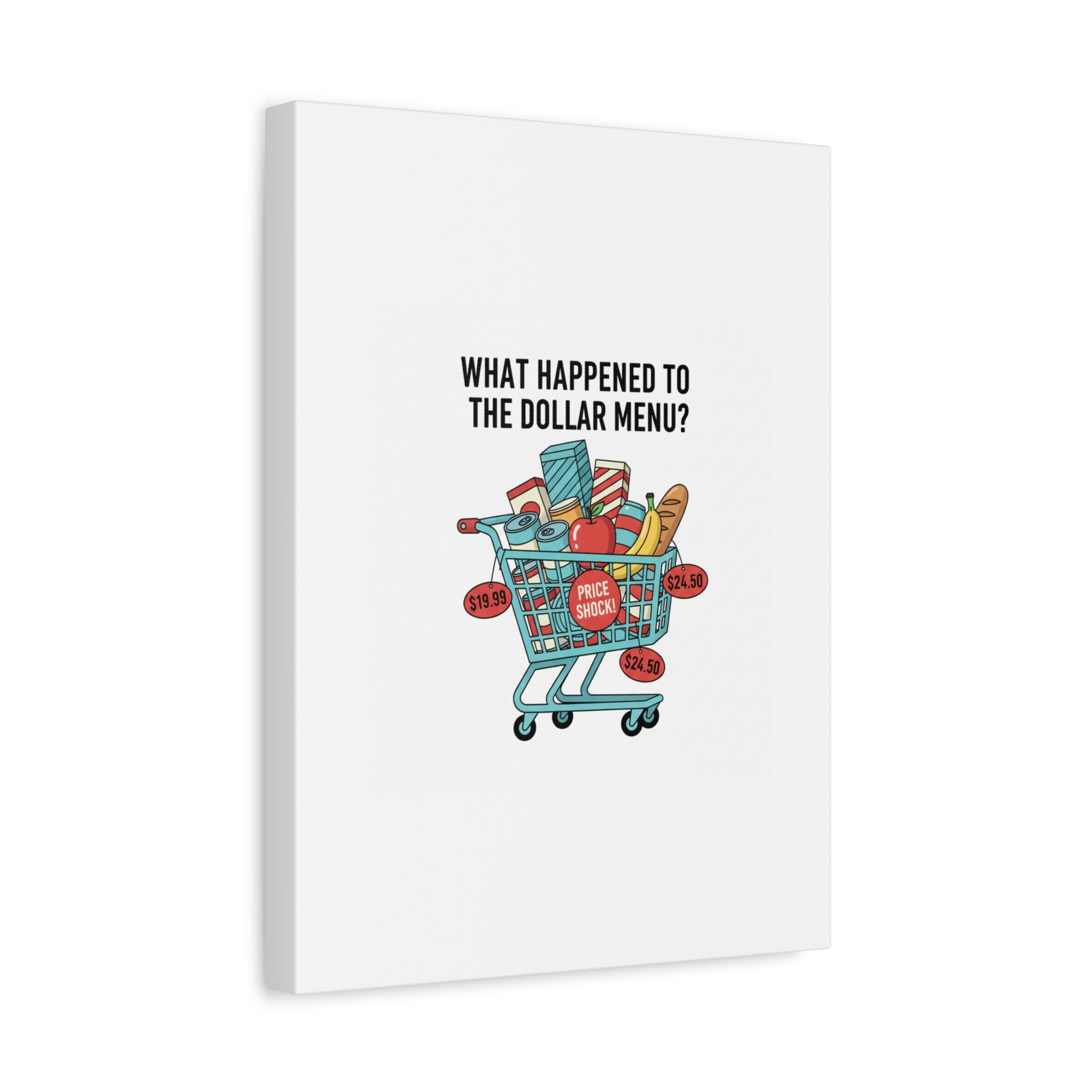 What Happened to the Dollar Menu? Canvas | Grocery Prices Meme, Price Shock Wall Art